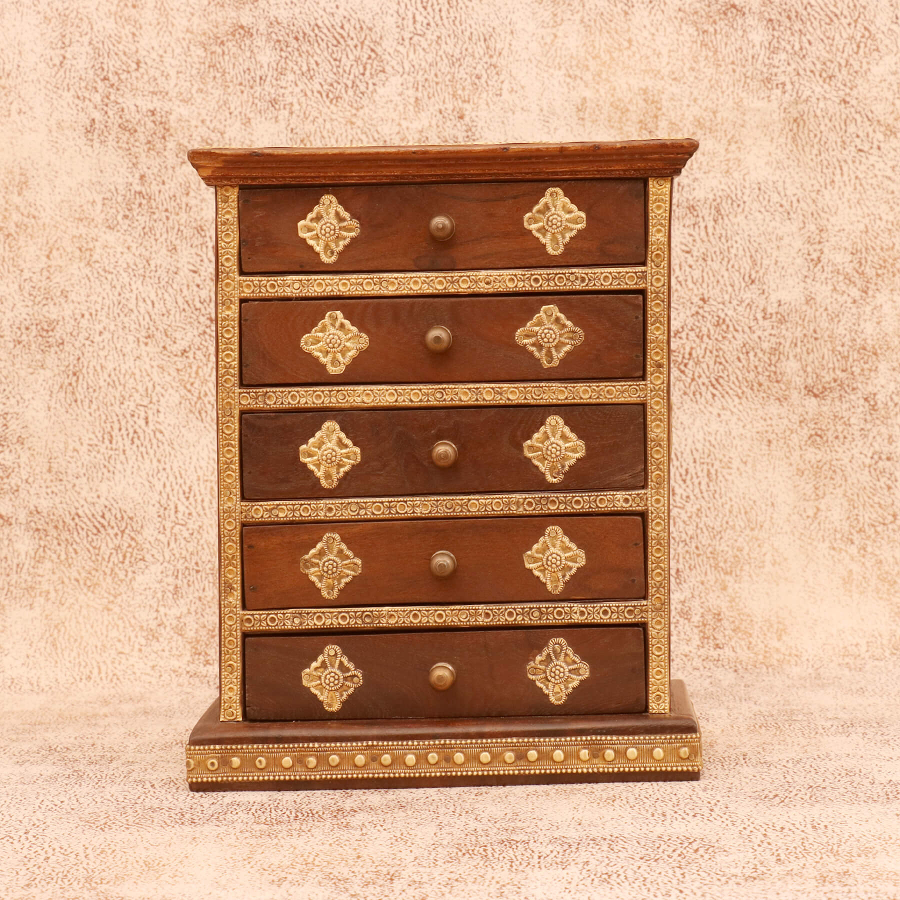 Diamond Tiered Drawers Chest (Dark Tone) Desk Organizer