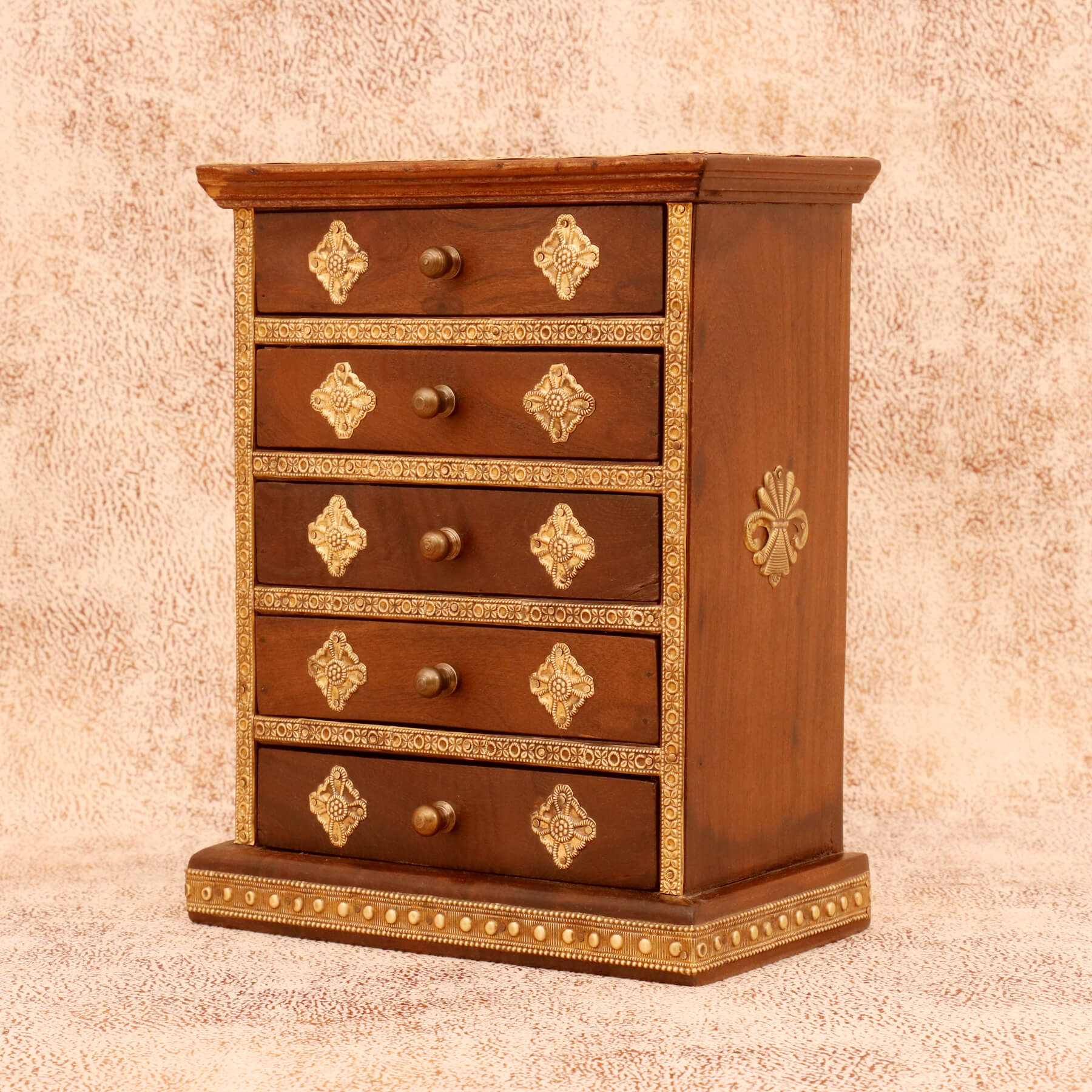 Diamond Tiered Drawers Chest (Dark Tone) Desk Organizer