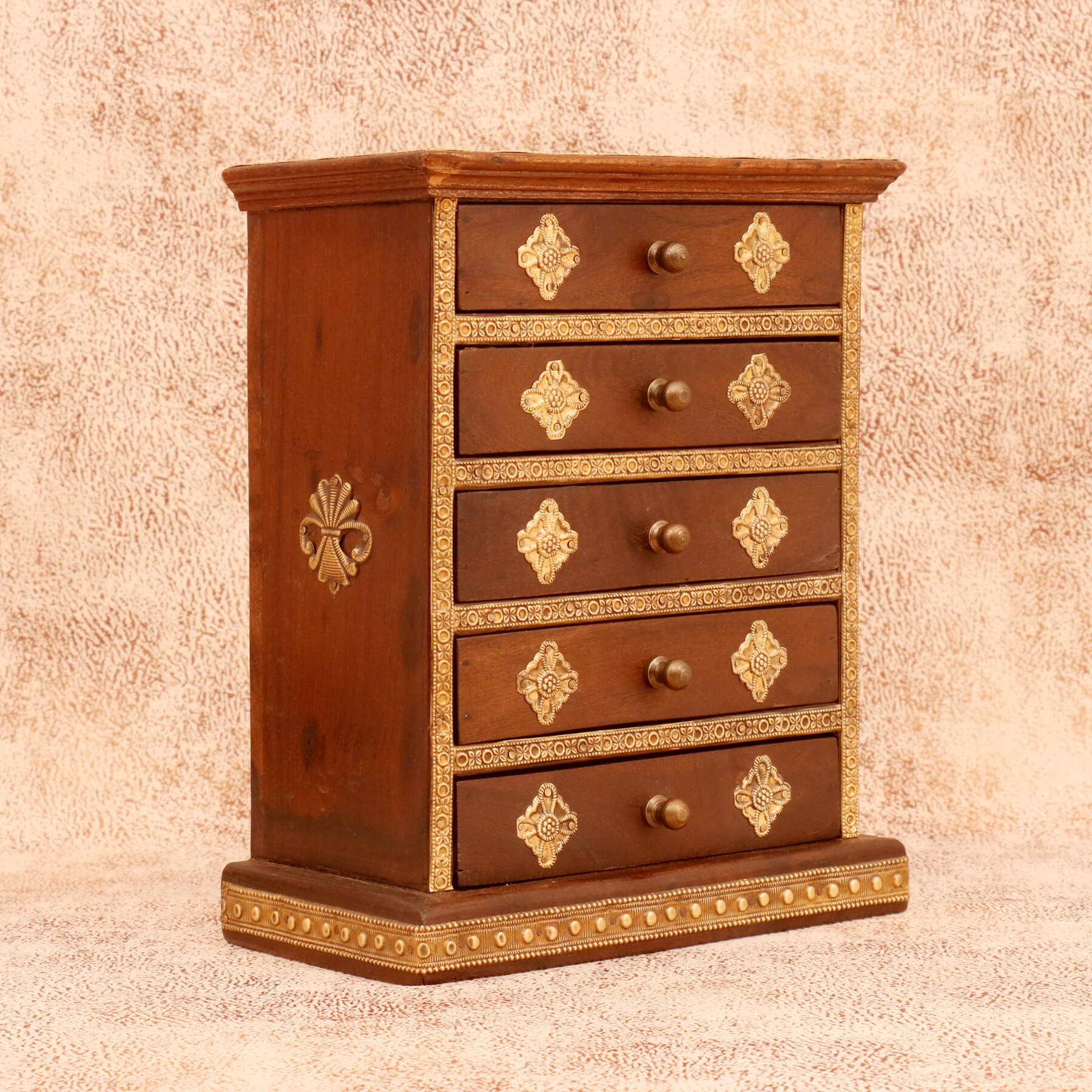 Diamond Tiered Drawers Chest (Dark Tone) Desk Organizer