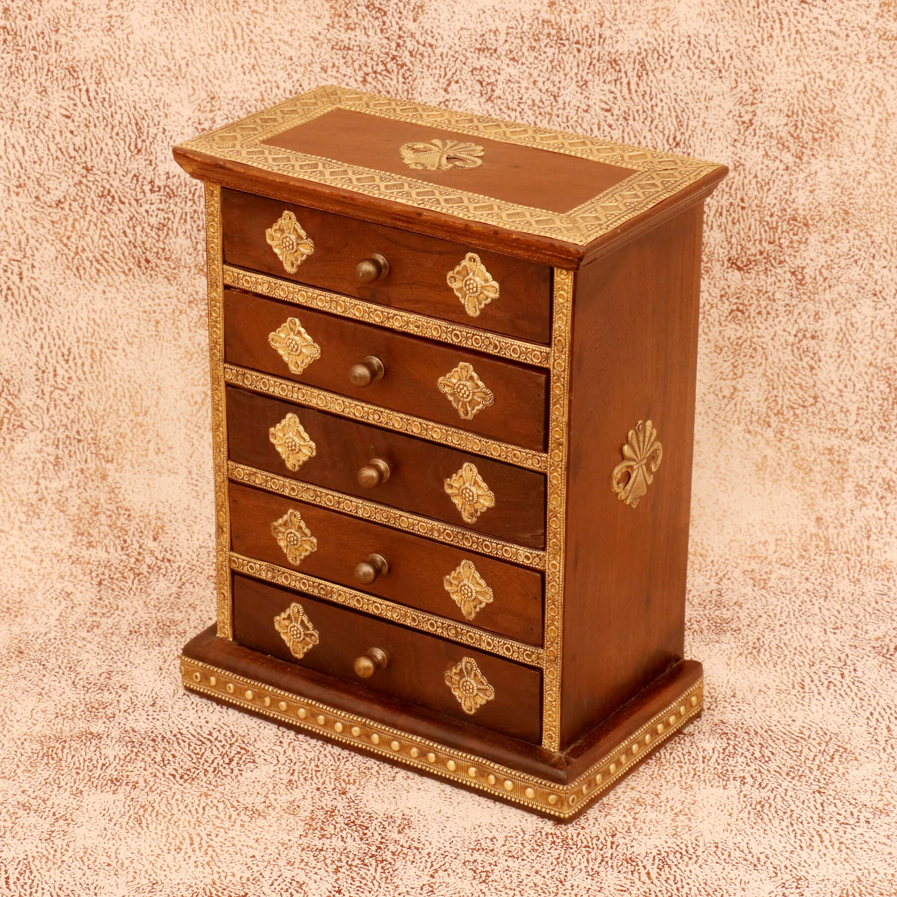 Diamond Tiered Drawers Chest (Dark Tone) Desk Organizer