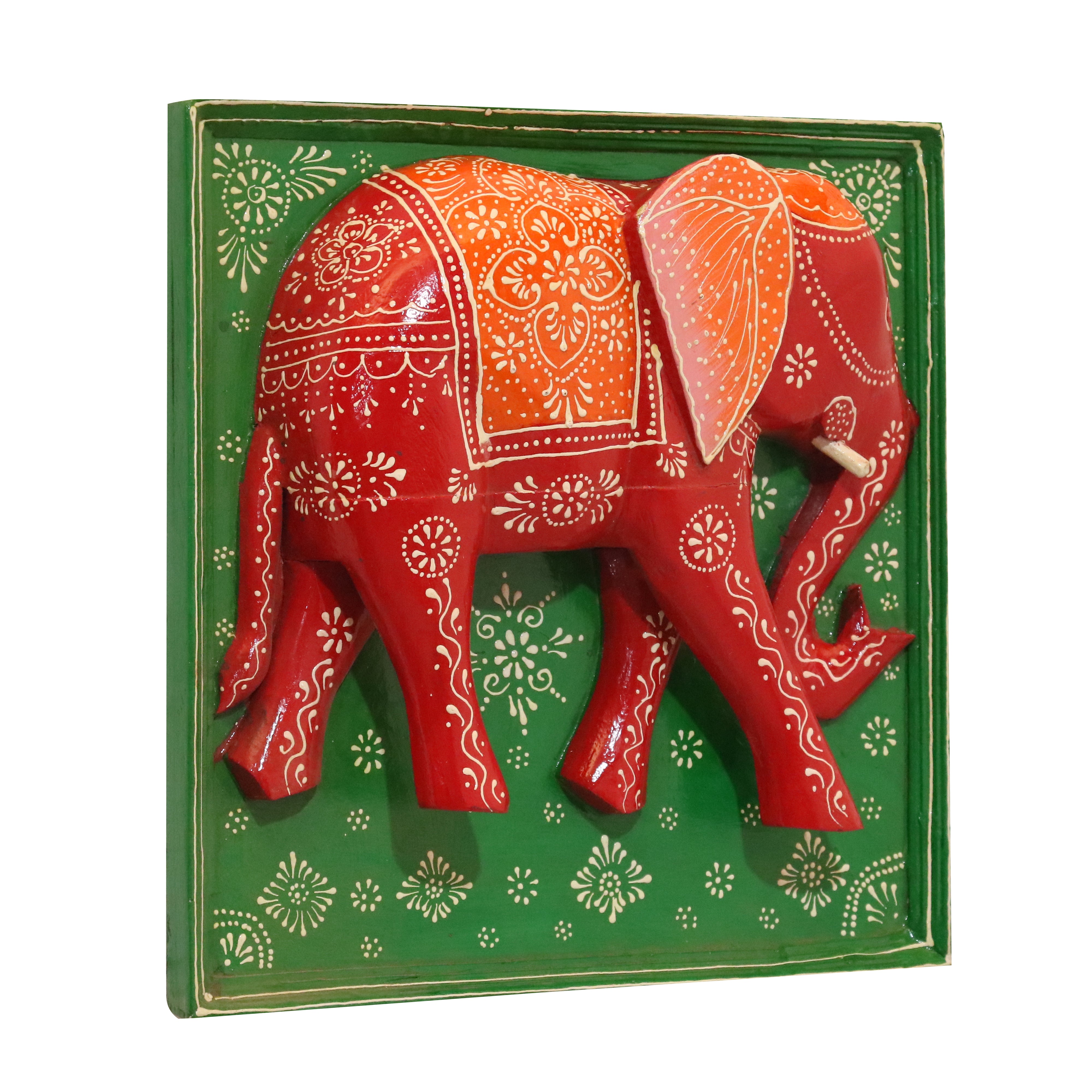Elegant Wooden Elephant Frame Wall Decor