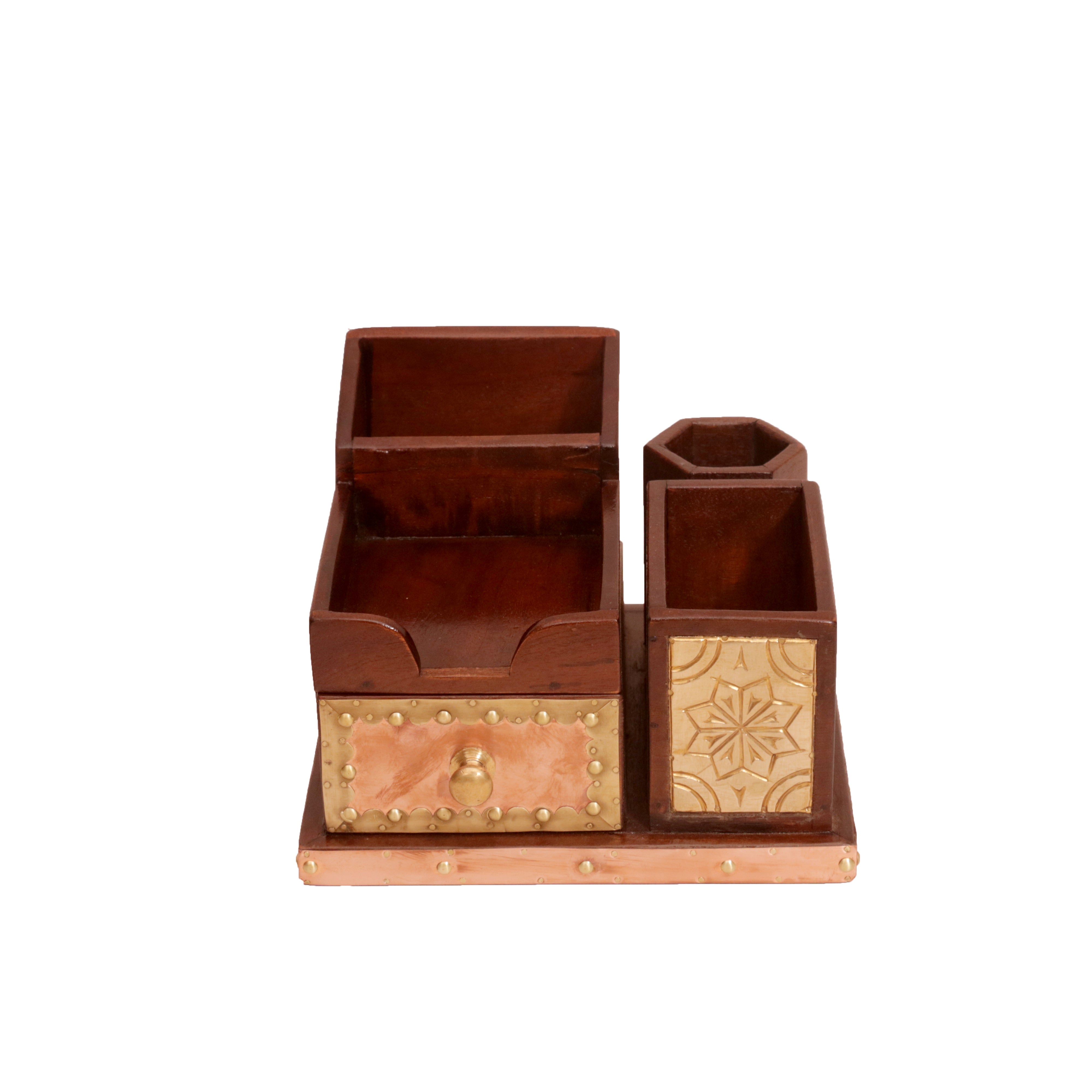 5-compartment Wood Desk Organizer Desk Organizer