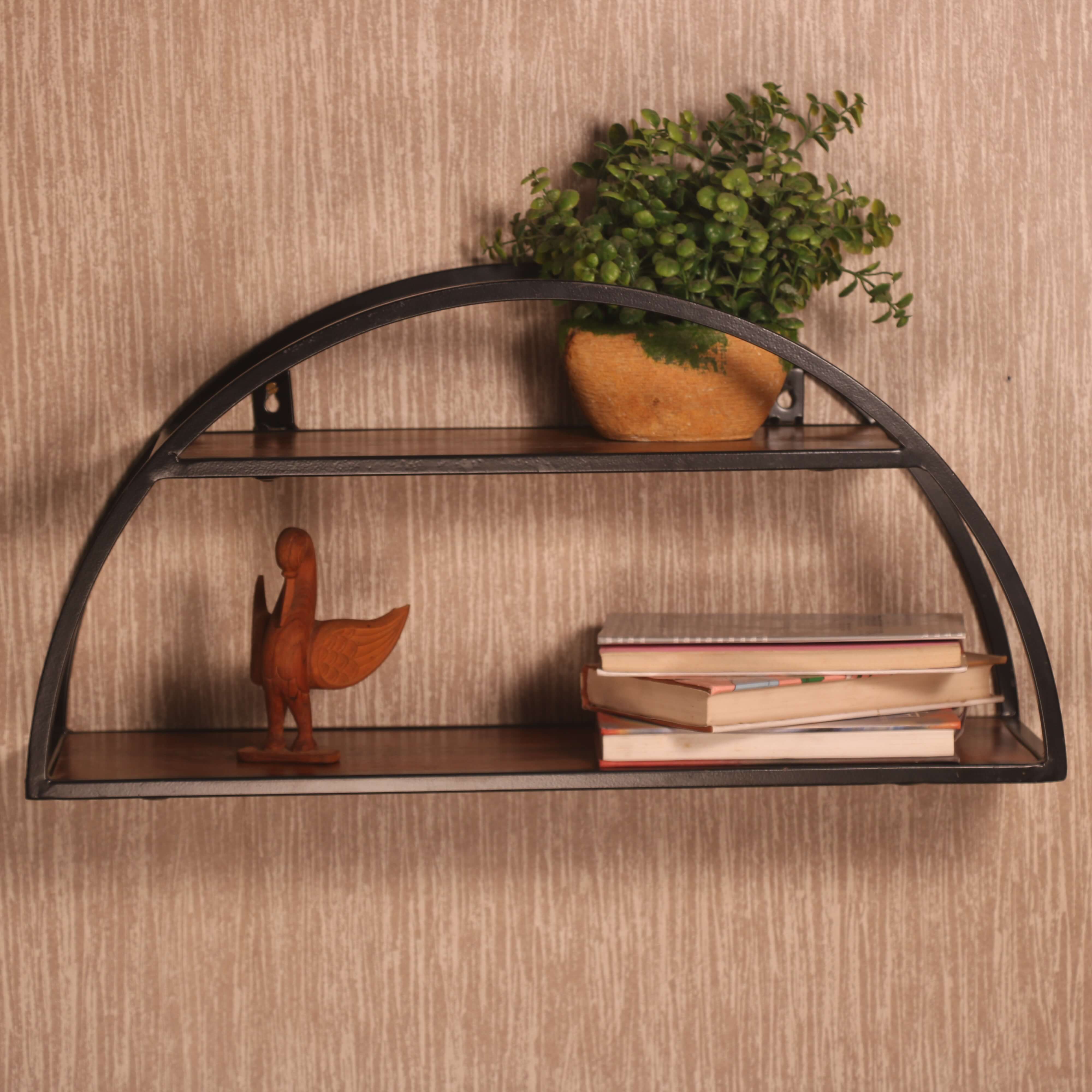 Semi Circle Floating Shelf Wall Rack
