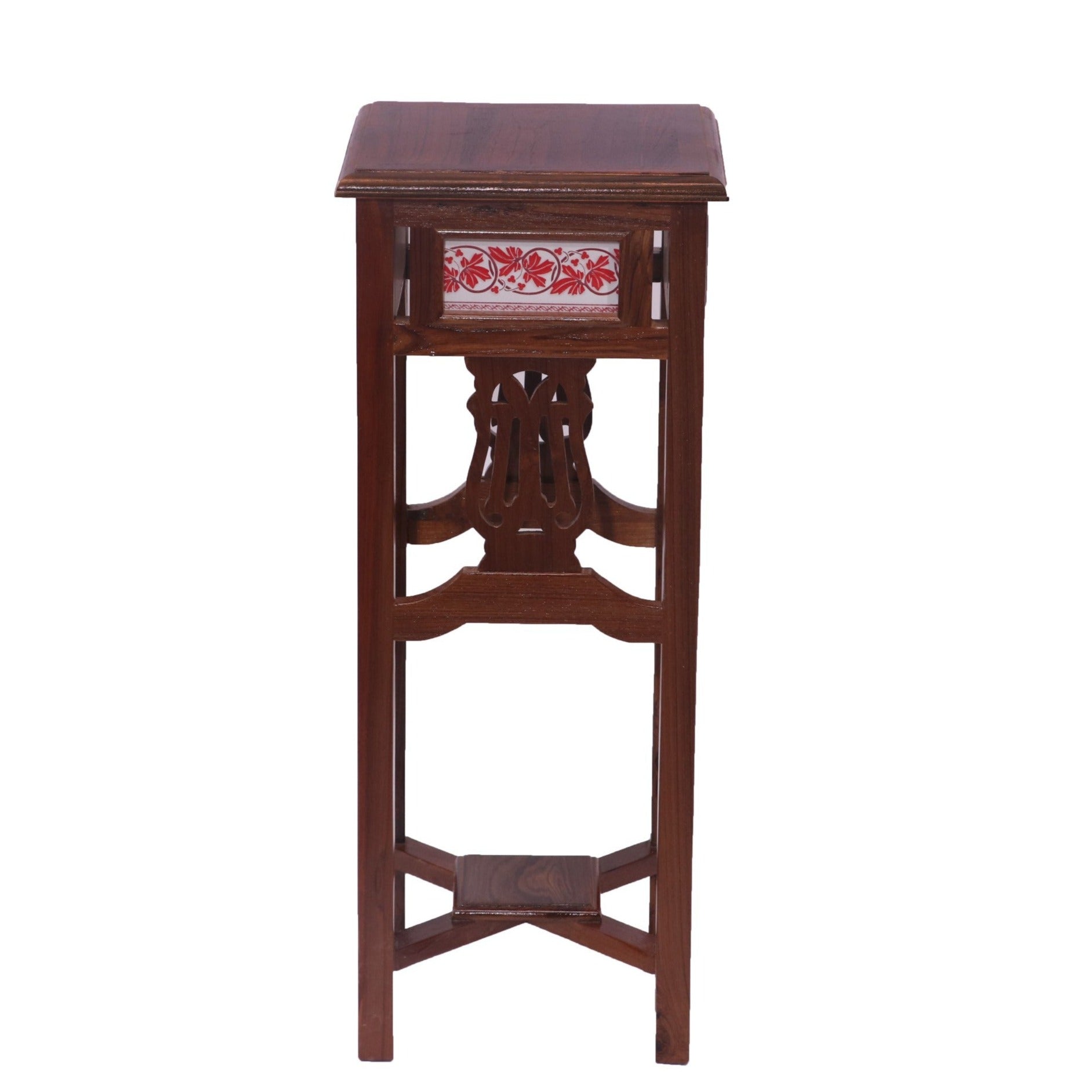 Tall Teakwood Table End Table