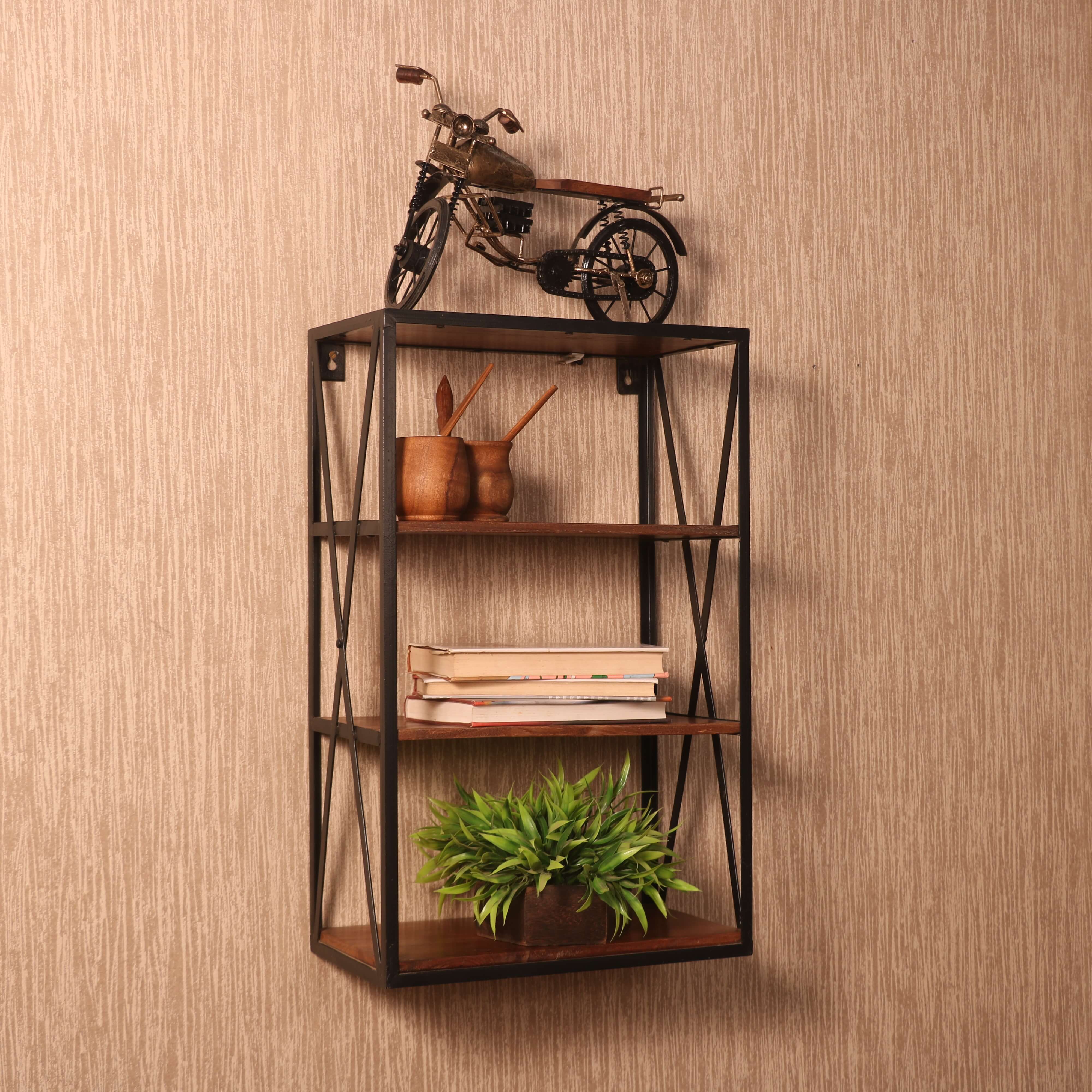 Sturdy Criss Cross Shelf Wall Rack
