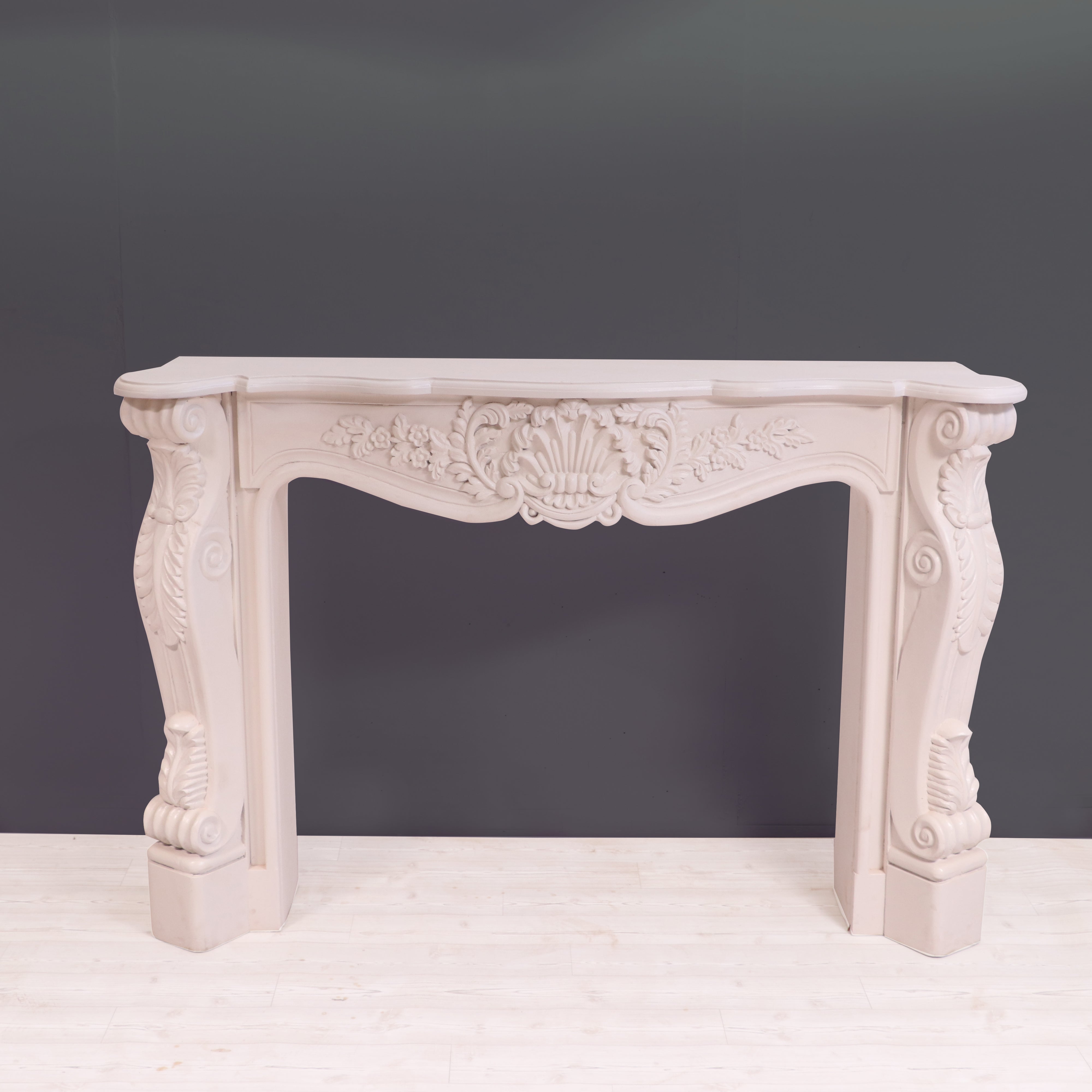 French carved fire mantel premium white deco finishing Console table Fire Mantel