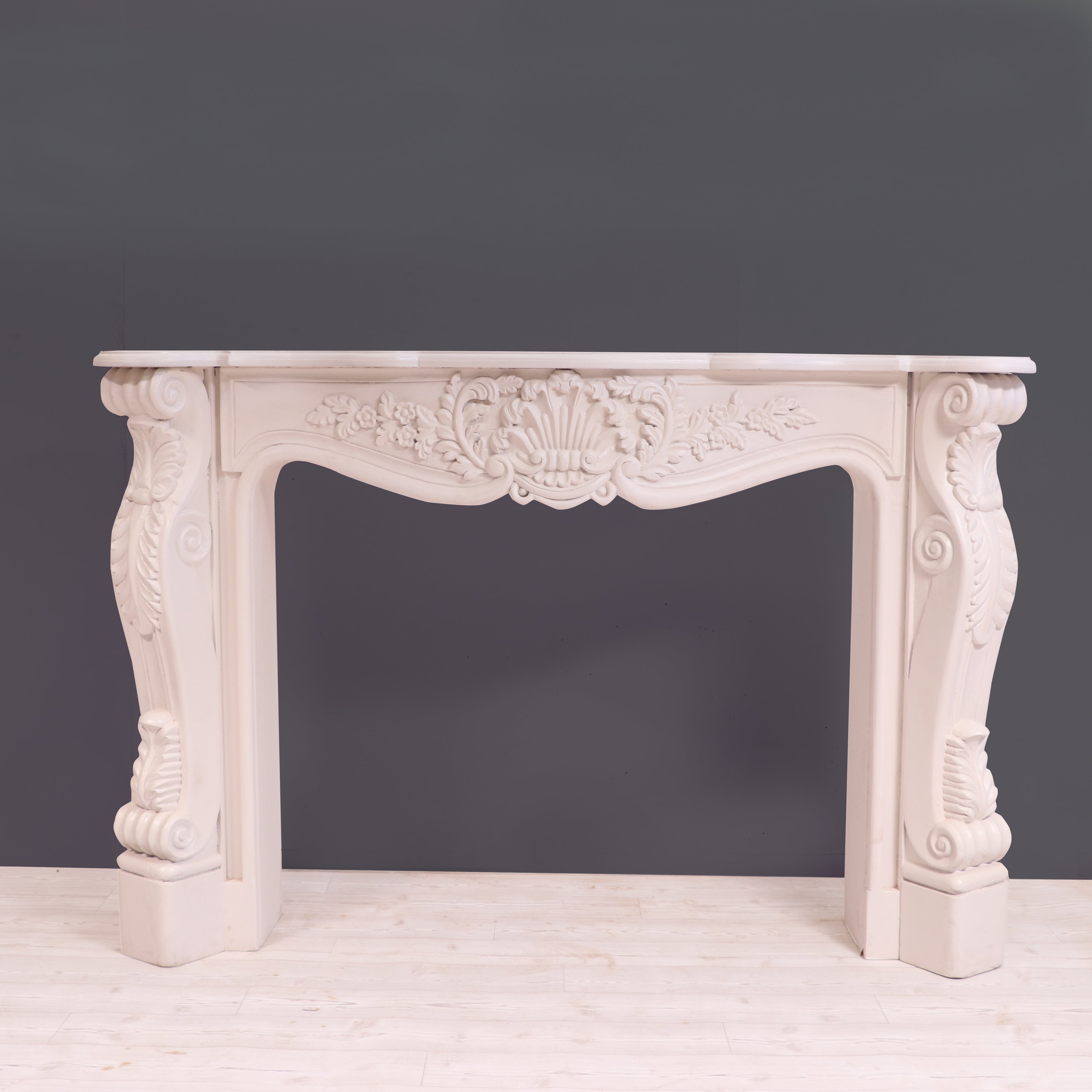 French carved fire mantel premium white deco finishing Console table Fire Mantel