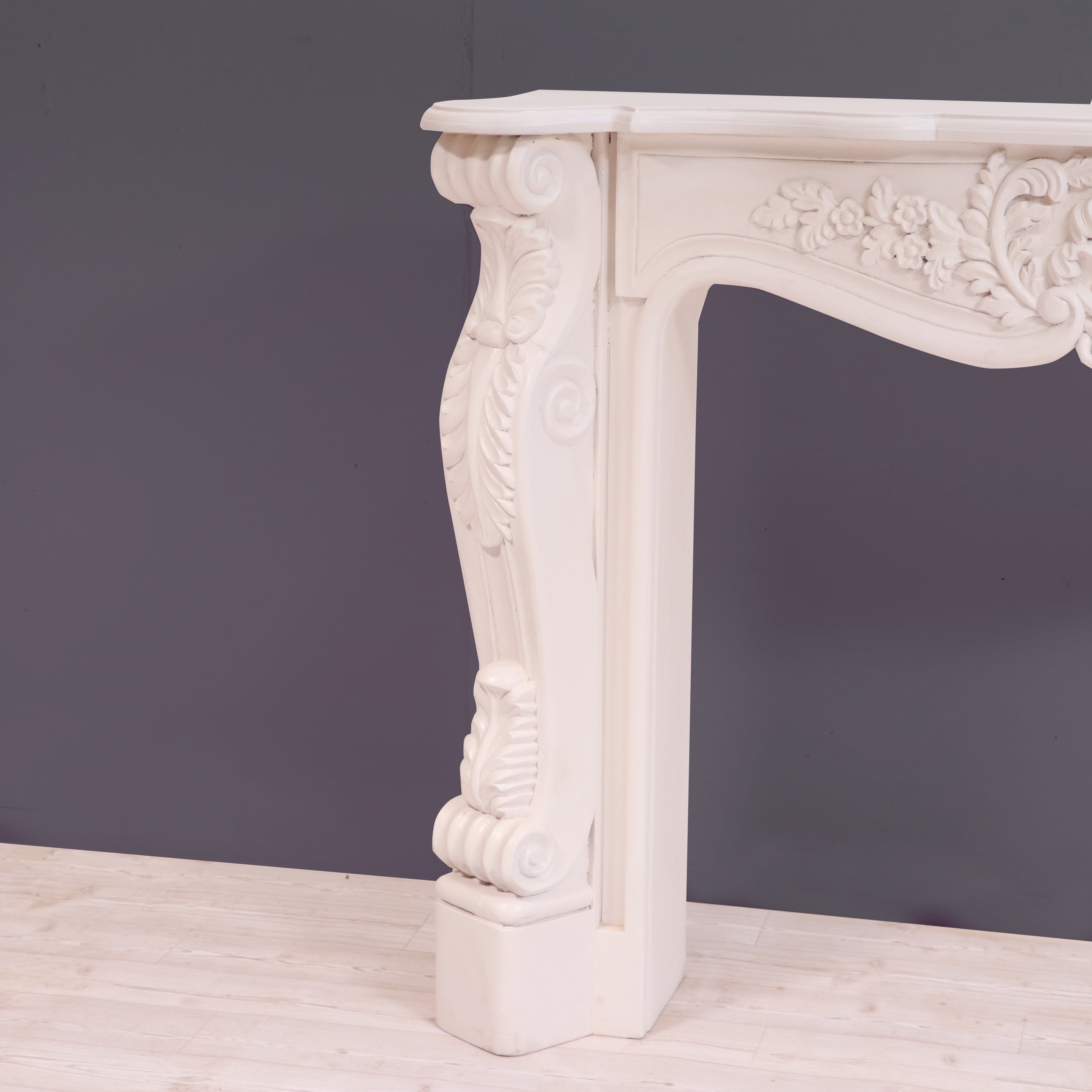 French carved fire mantel premium white deco finishing Console table Fire Mantel