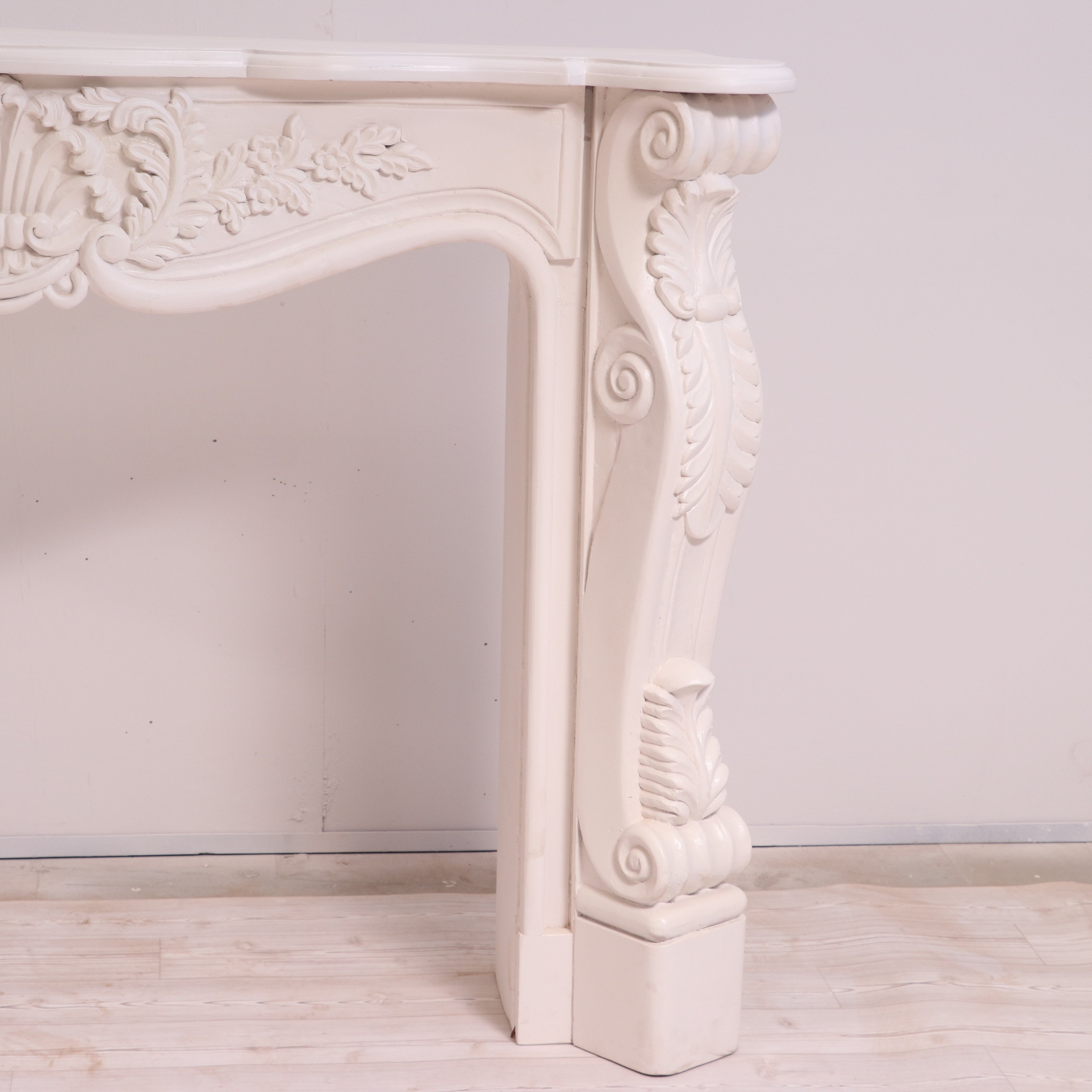 French carved fire mantel premium white deco finishing Console table Fire Mantel