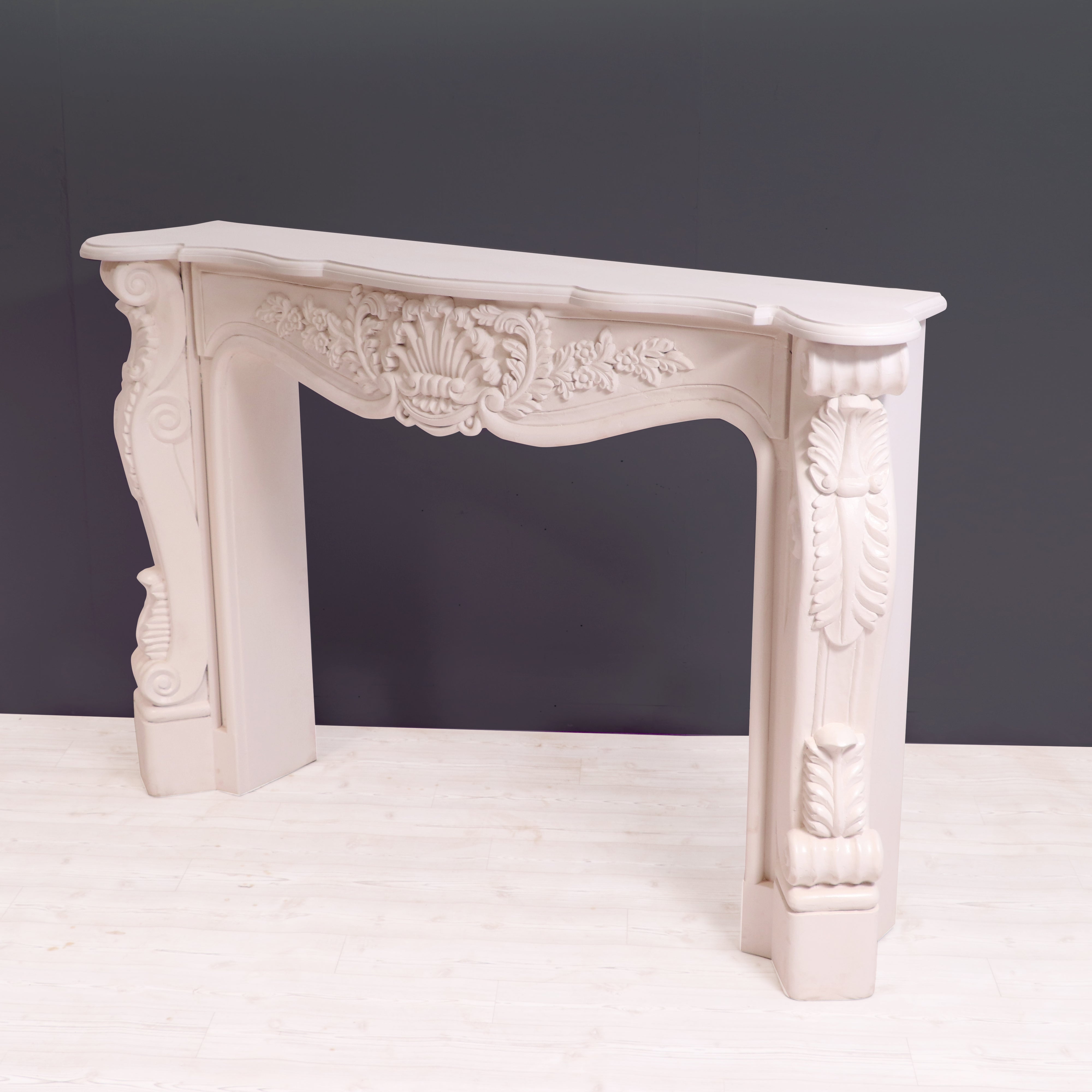 French carved fire mantel premium white deco finishing Console table Fire Mantel