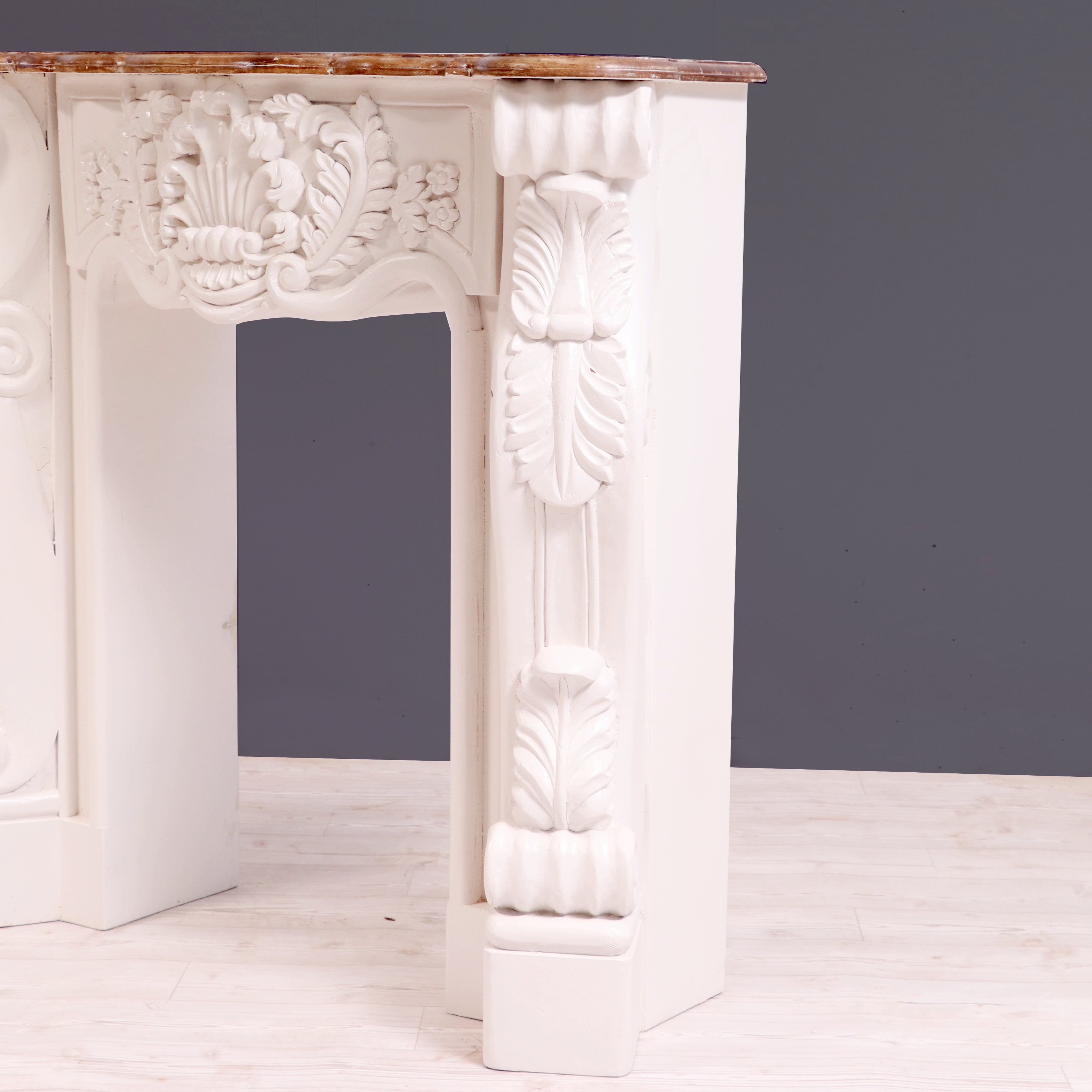 Solid wood fire mantel carved french console table Fire Mantel