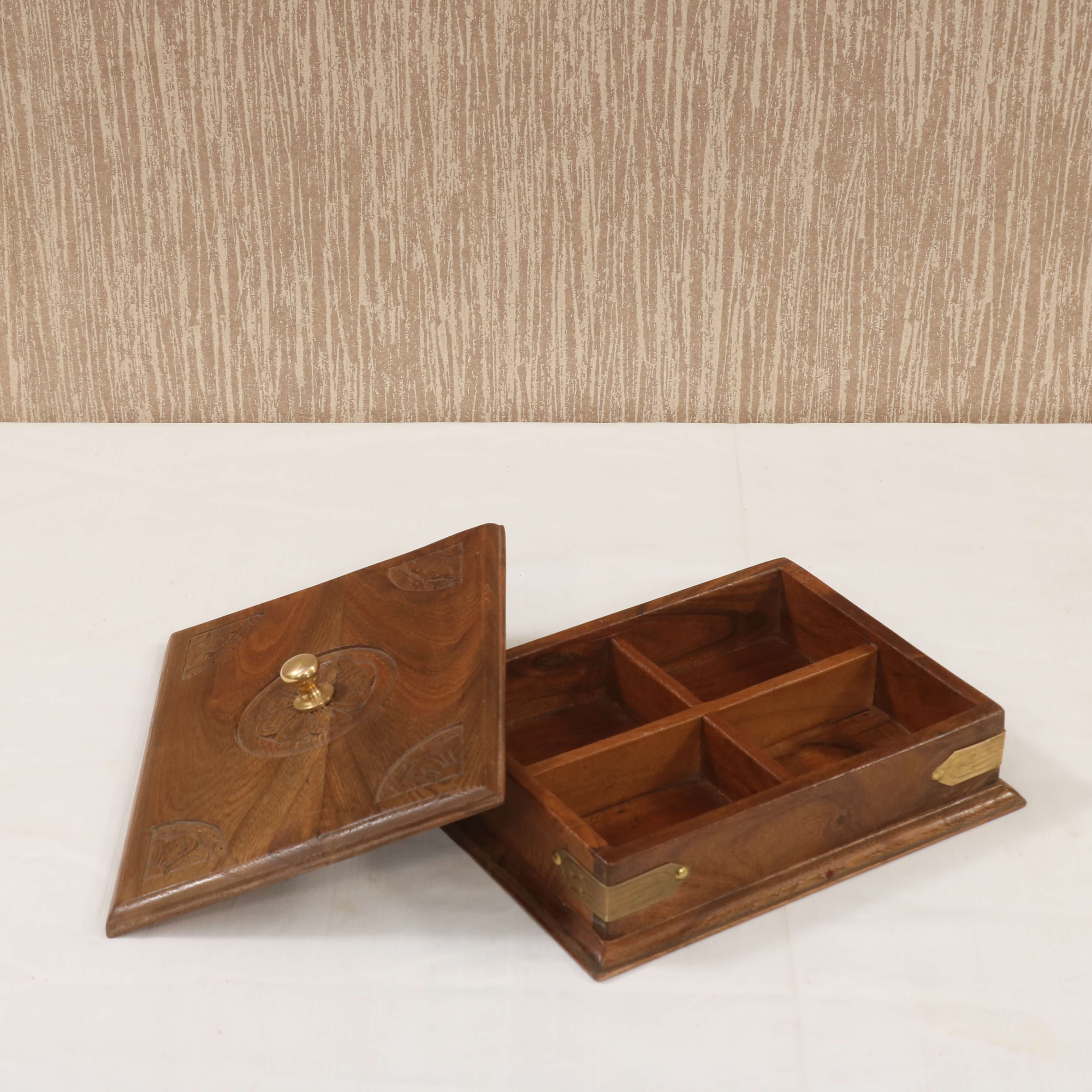 Corner Engraved Wooden Box Wooden Box