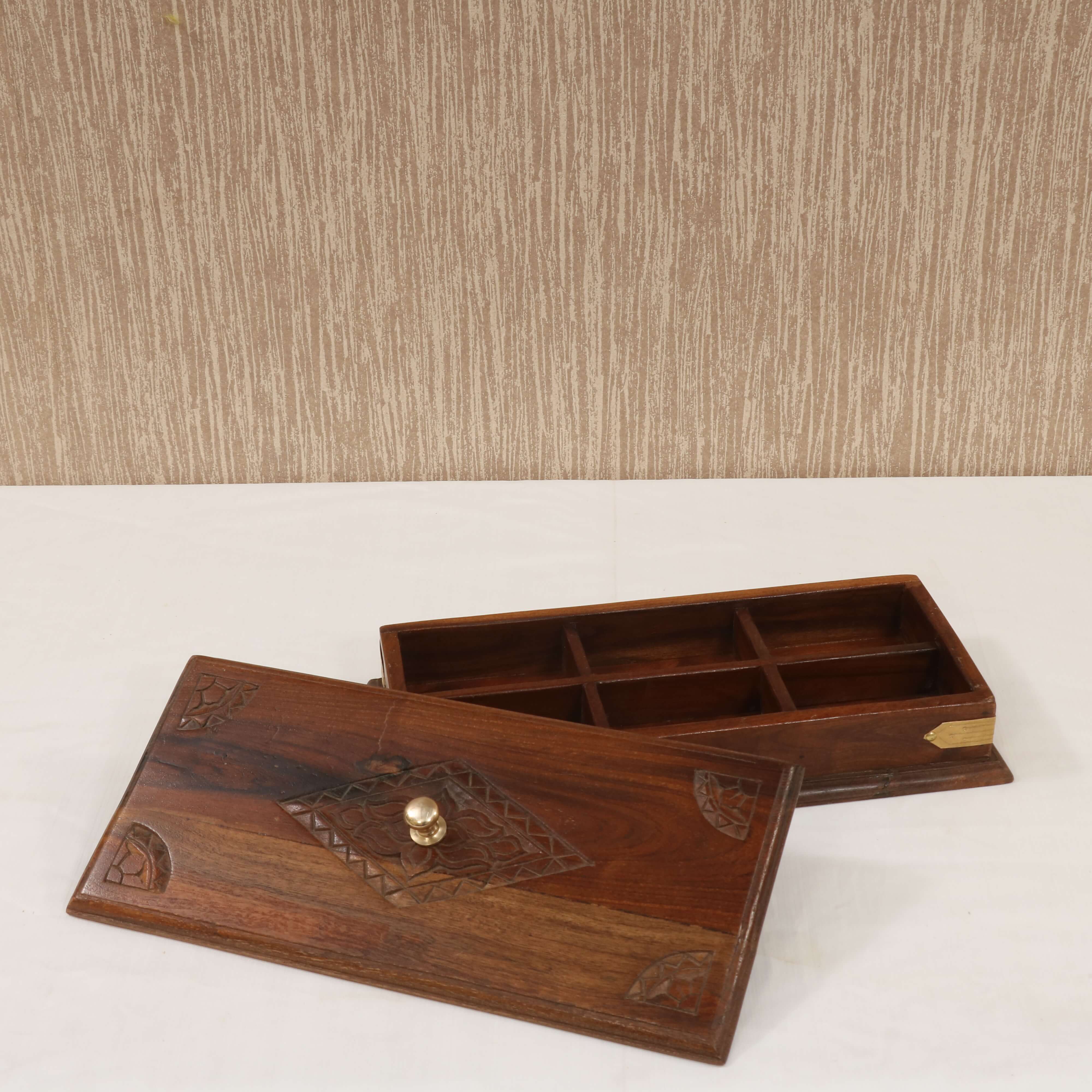 Rustic Wooden Box Carved Wooden Box