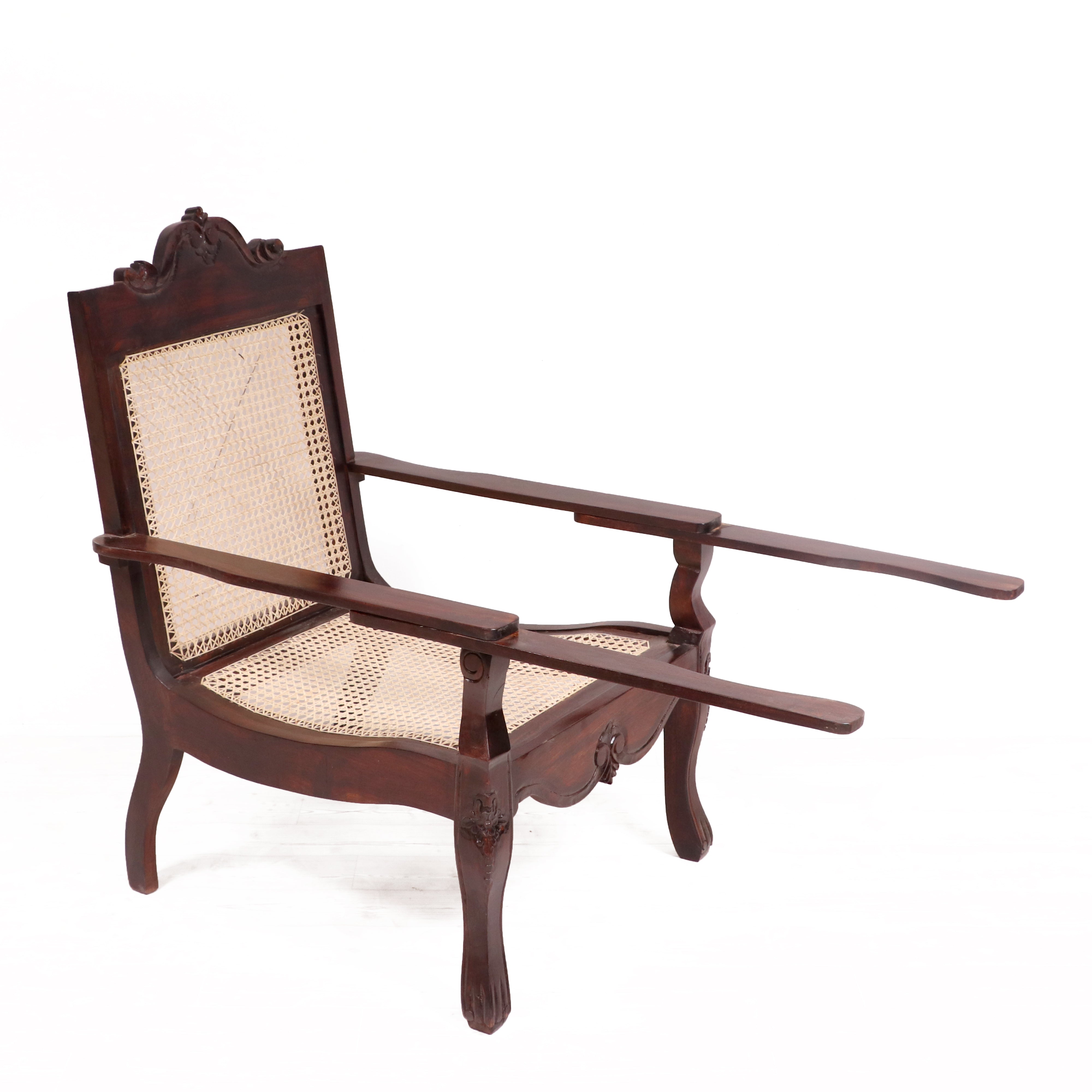 Classical Lean back cane easy Planters chair Easy Chair