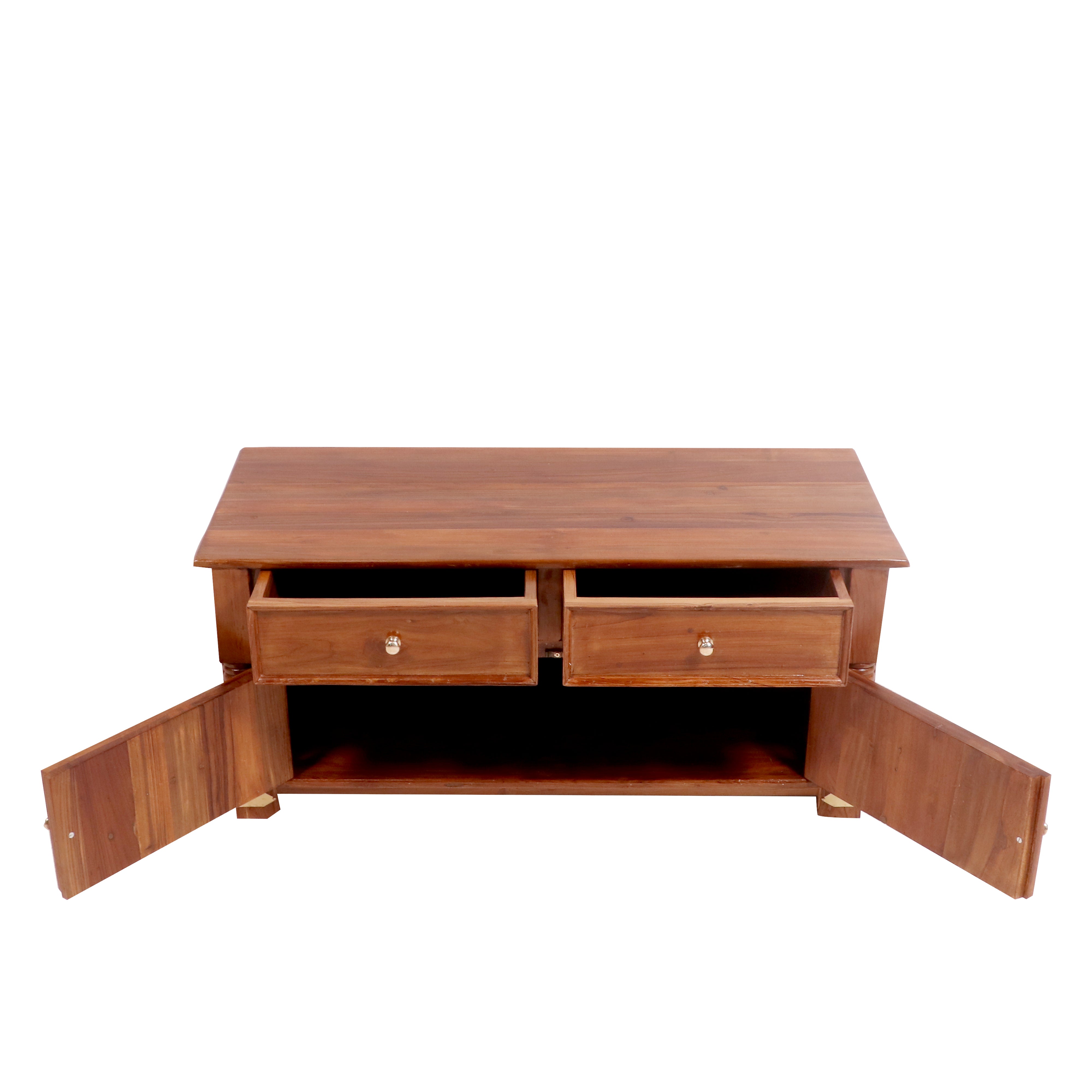 Brass work Carved Cupboard two drawer with double door (40 x 18 x 18 Inch) Cupboard