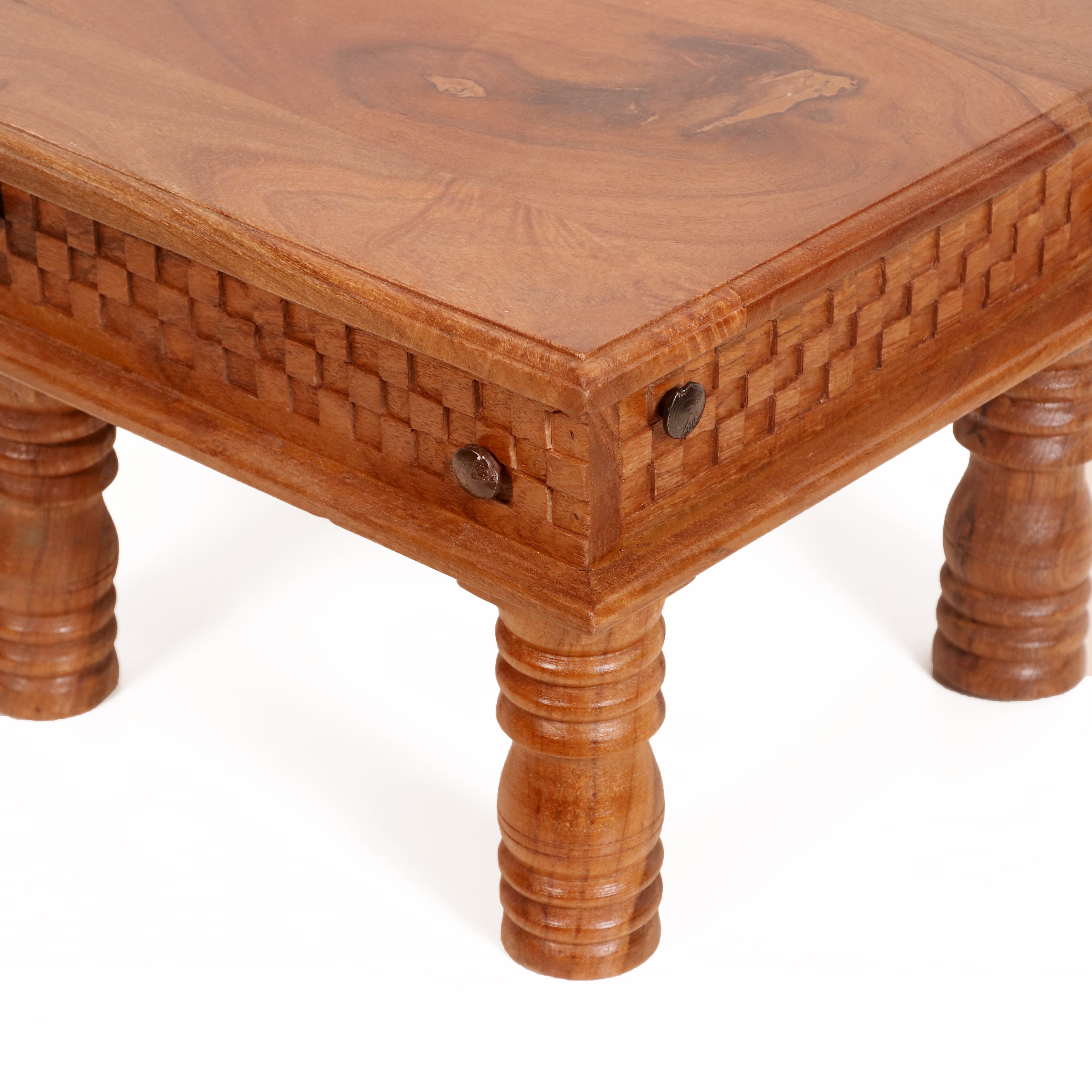 Wooden weaved style carved bajot Bajot