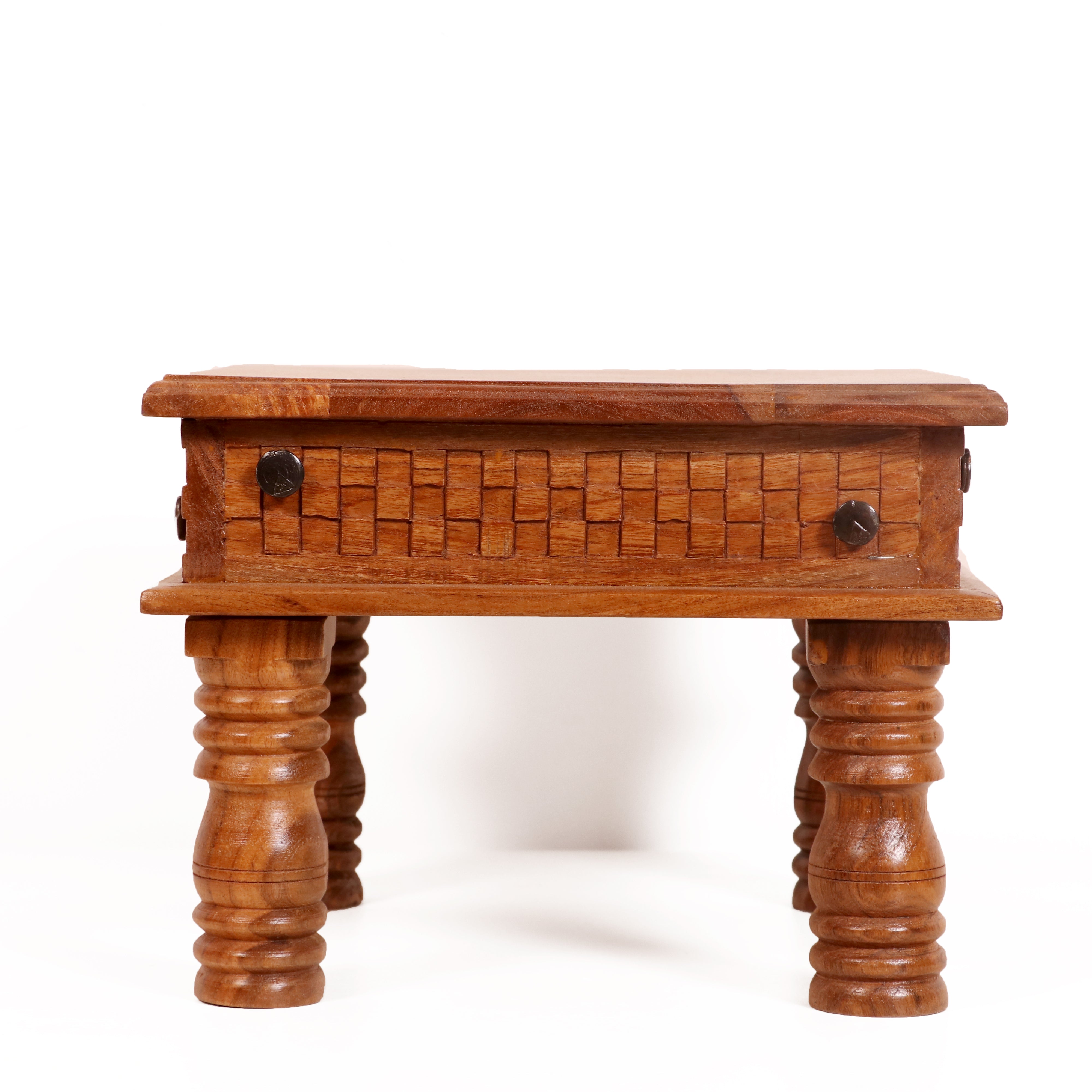 Wooden weaved style carved bajot Bajot