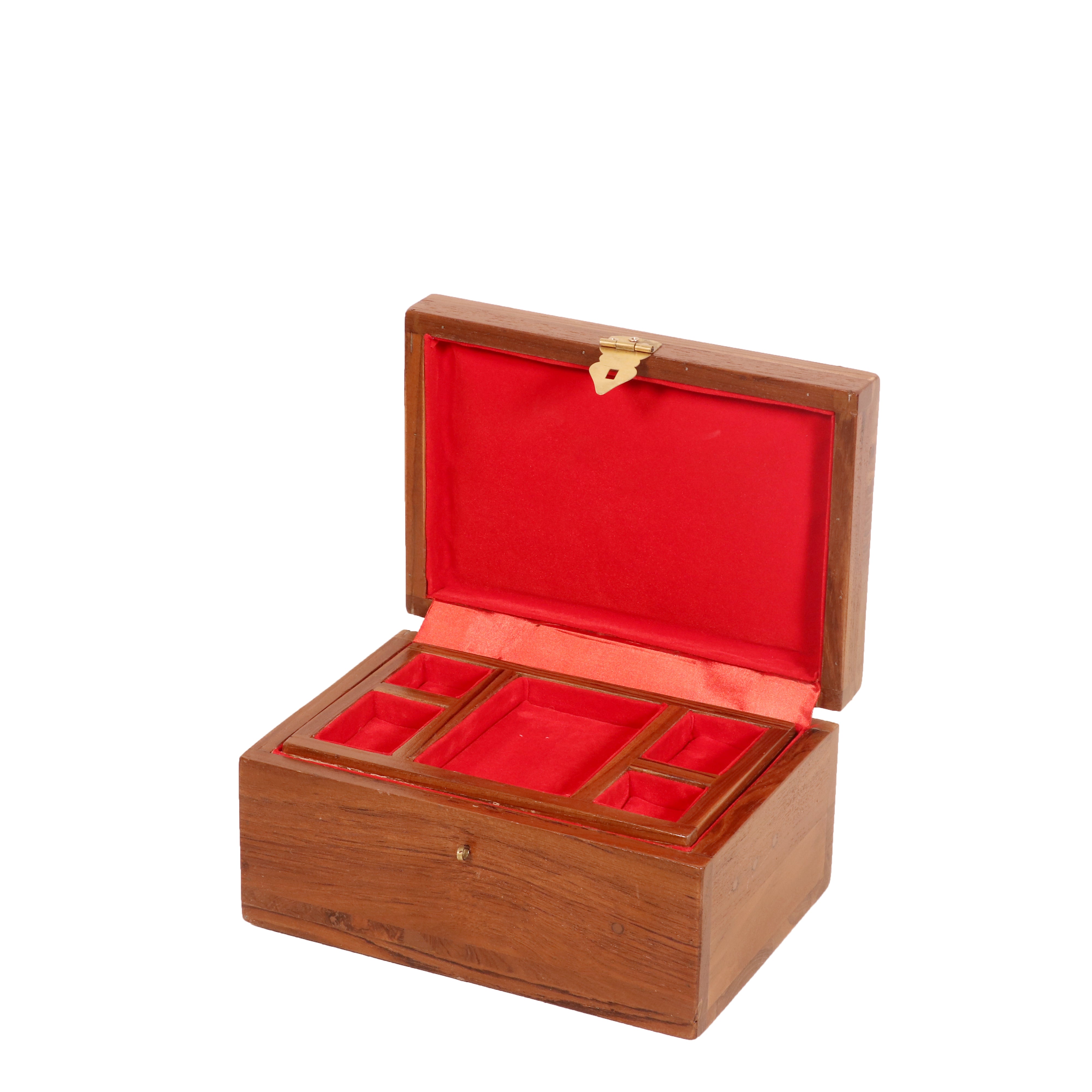 Classic teak multi compartment jewelry box Wooden Box