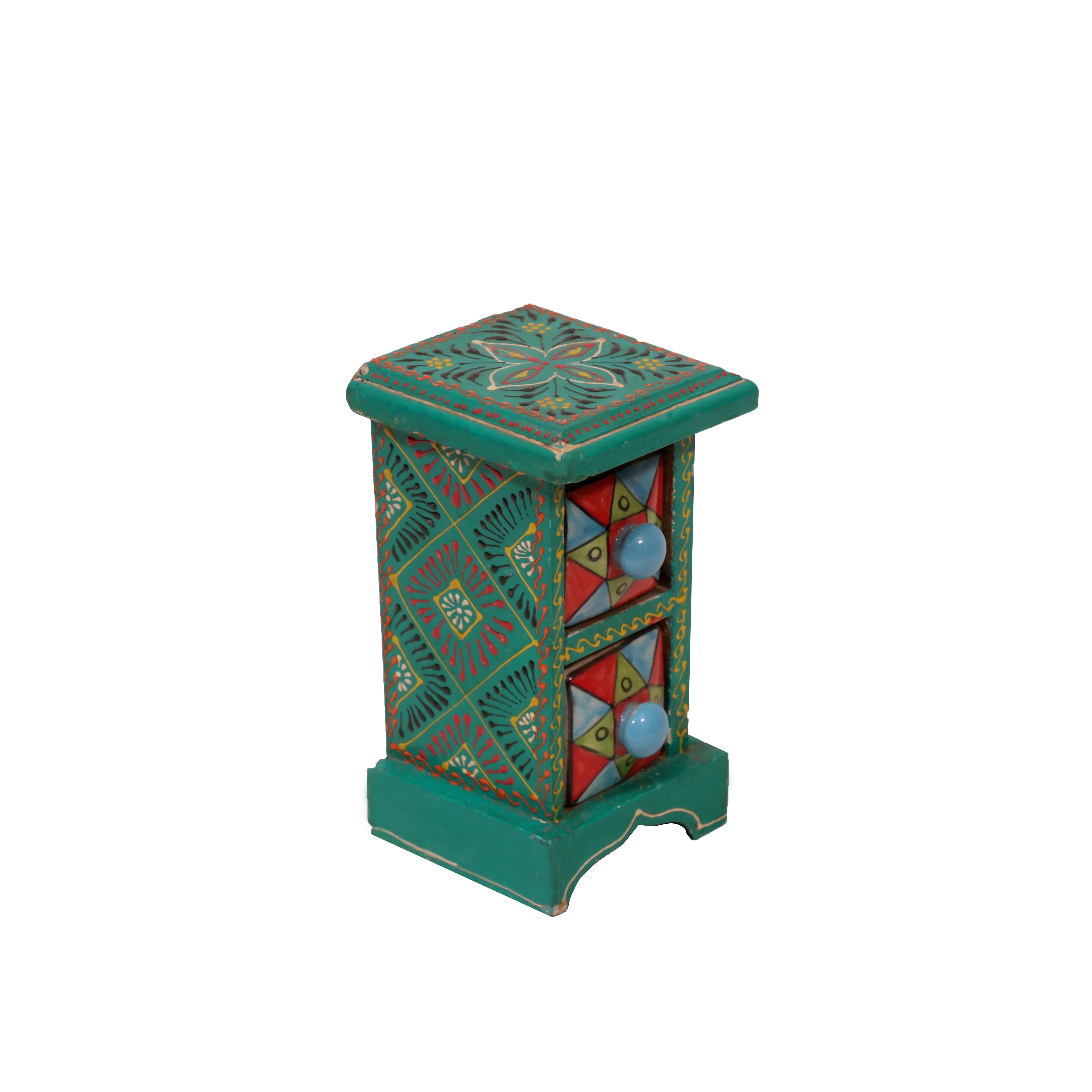 Ceramic chest with 2 drawer Desk Organizer