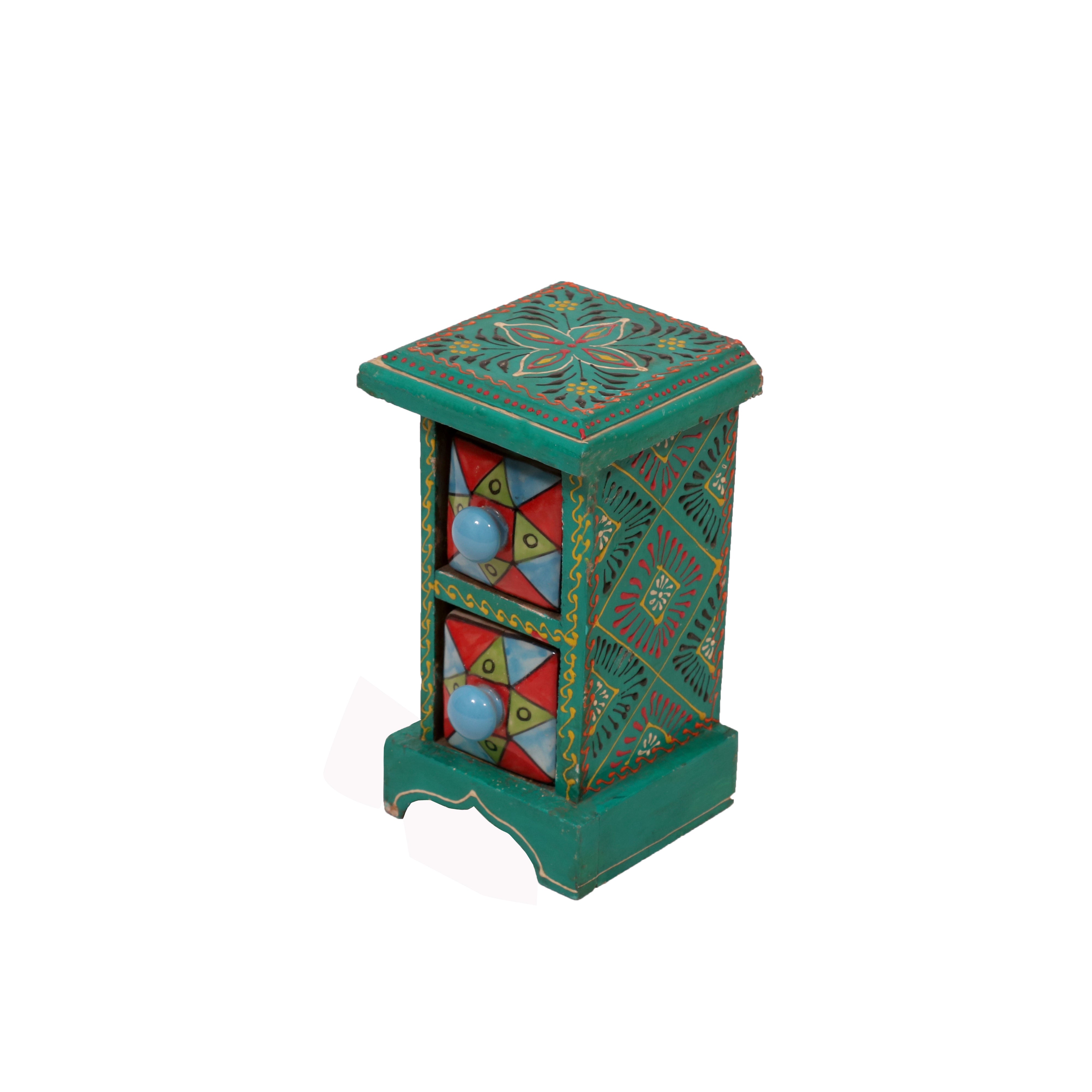 Ceramic chest with 2 drawer Desk Organizer