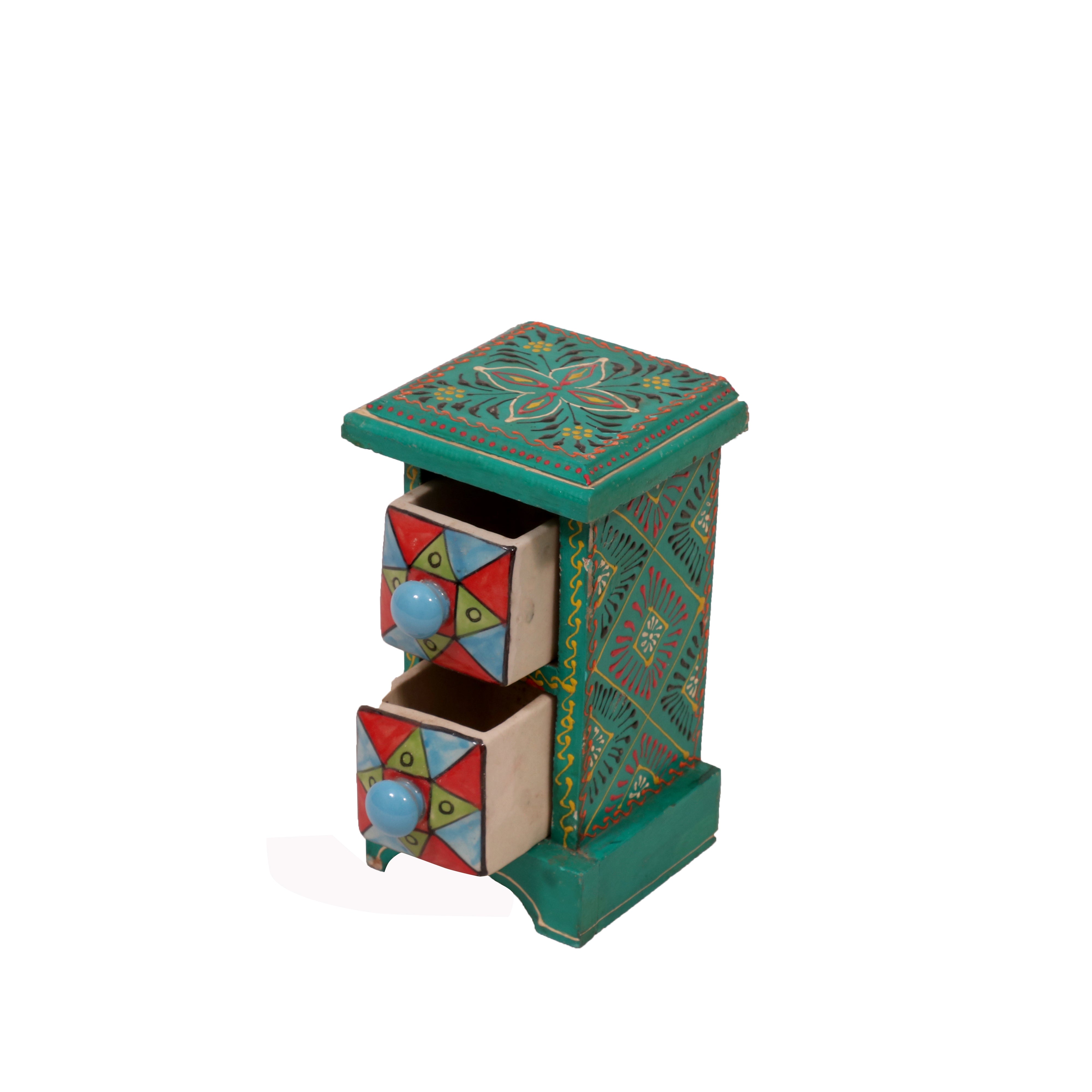 Ceramic chest with 2 drawer Desk Organizer