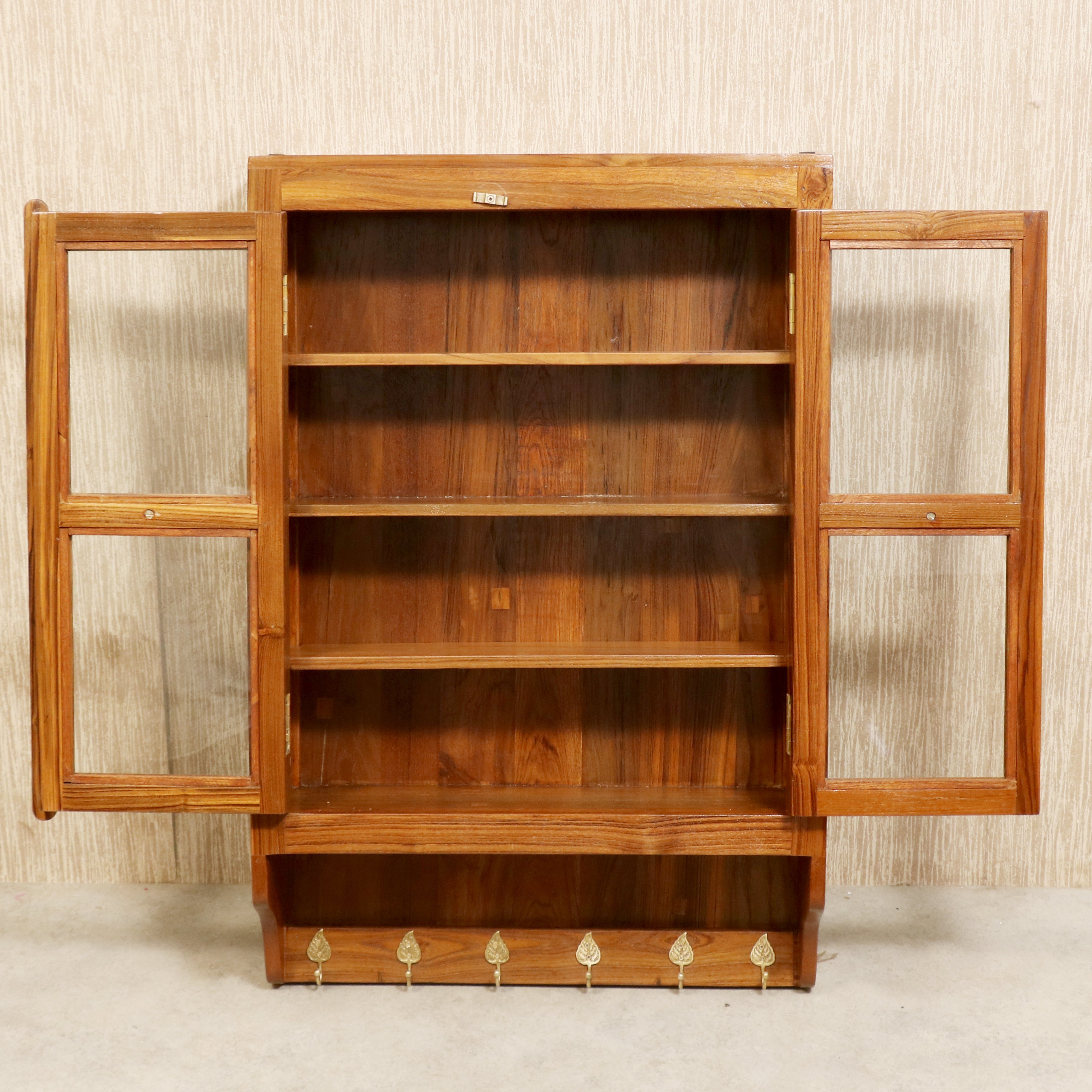 24 x 9 x 36 Inch Teak Wooden Wall Cabinet Wall Cabinet