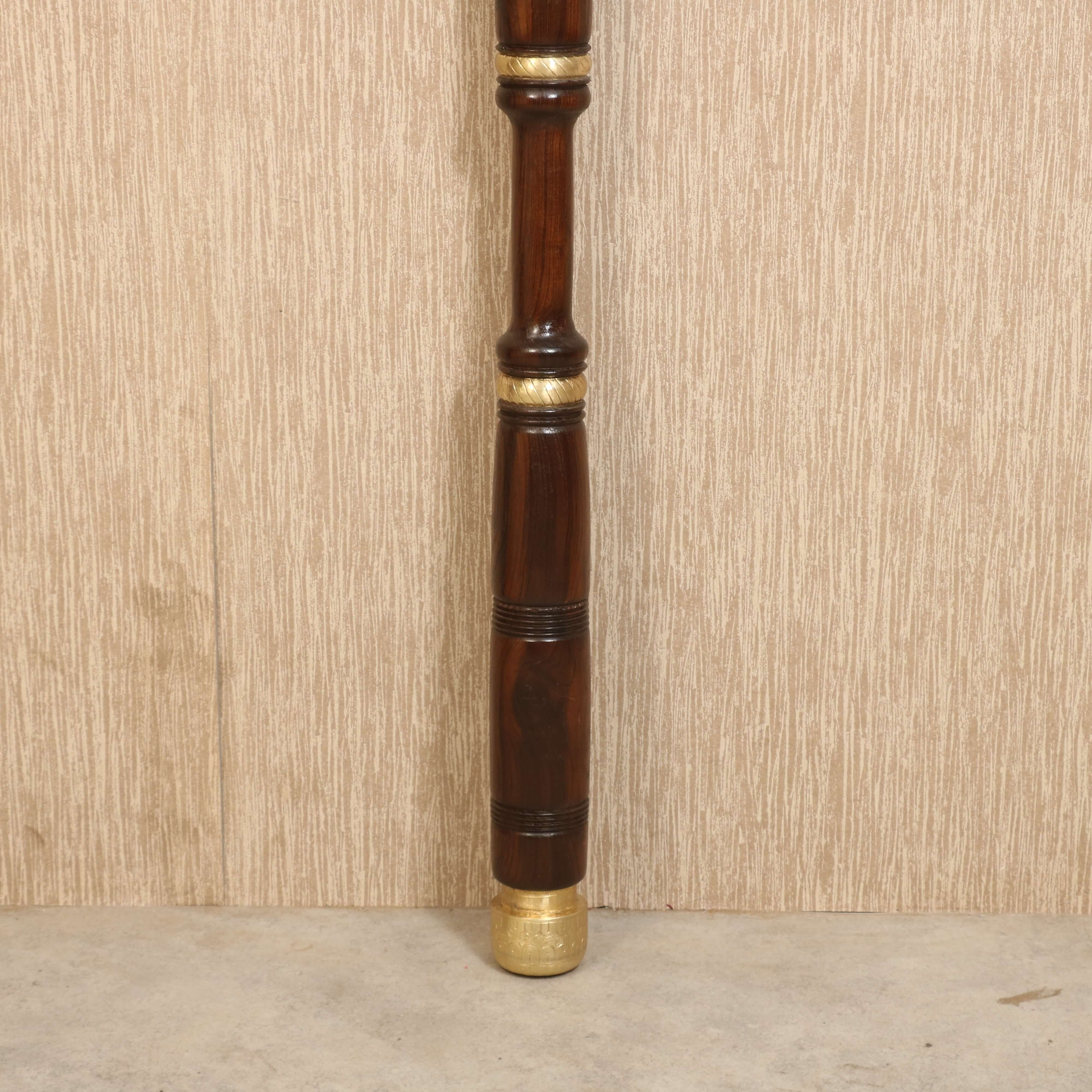 Okhali Musal Solid Teak Wood Rod with Brass fitting Traditional Décor