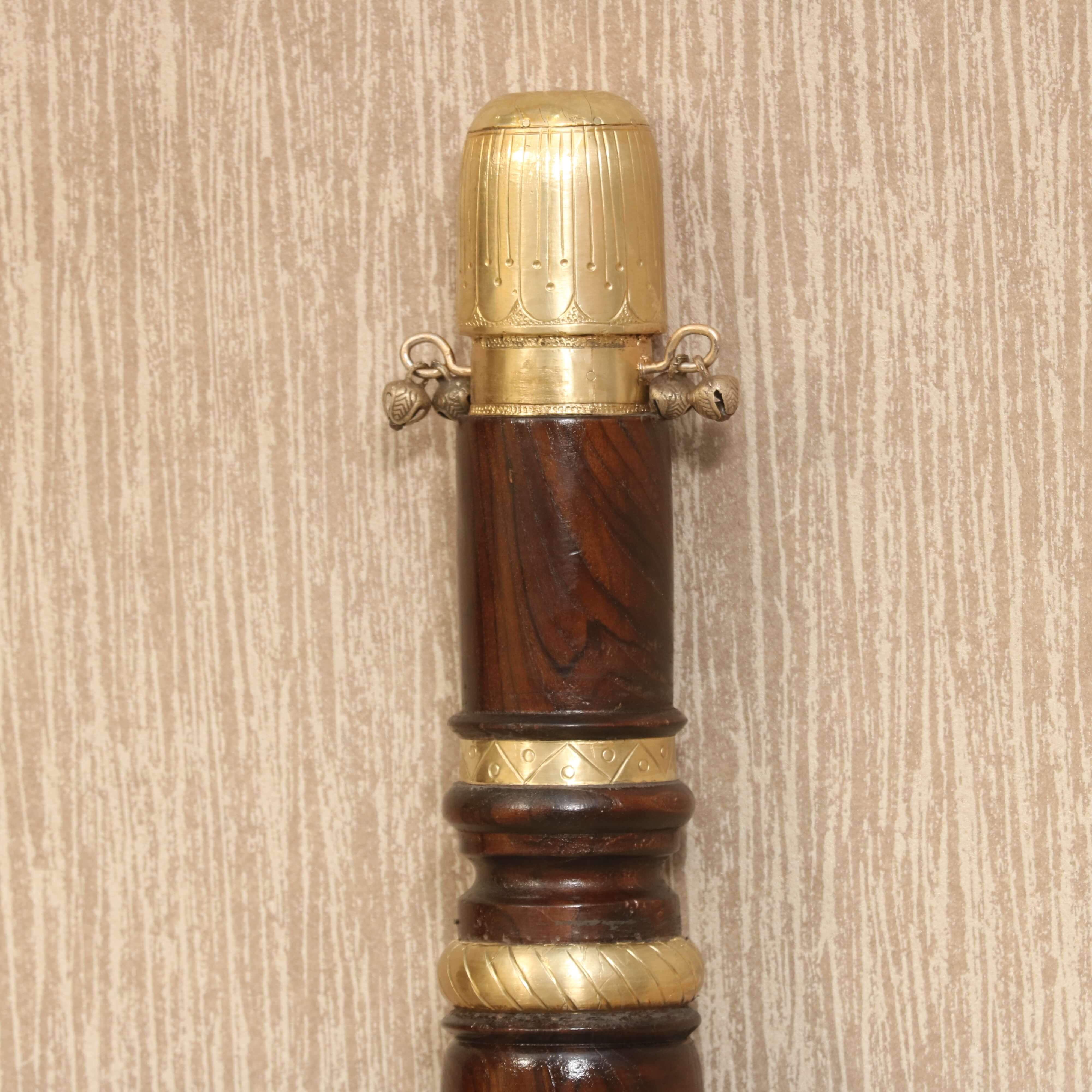 Okhali Musal Solid Teak Wood Rod with Brass fitting Traditional Décor