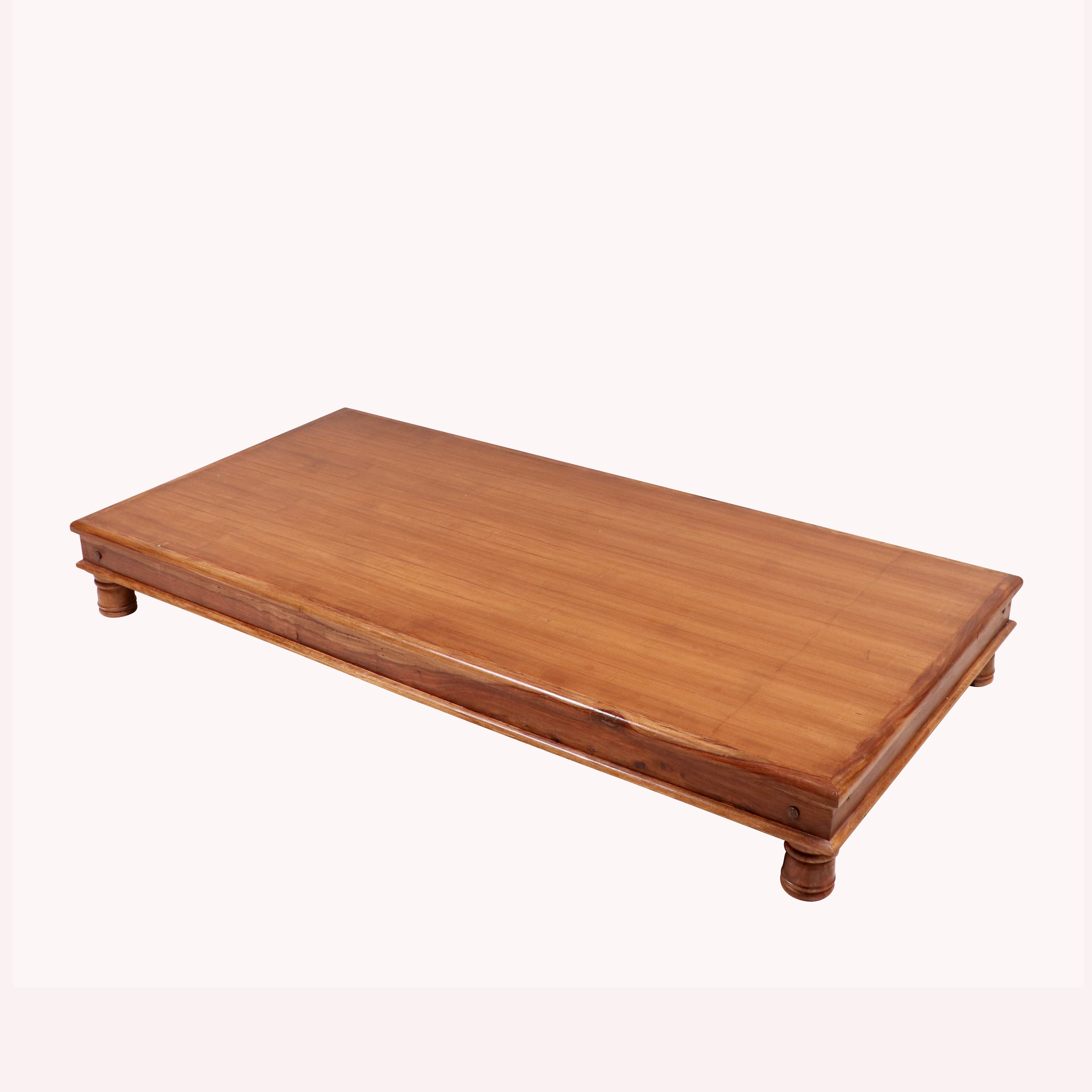 Sheesham Low height wood legs and frame with veneer Classical indian Paat Daybed