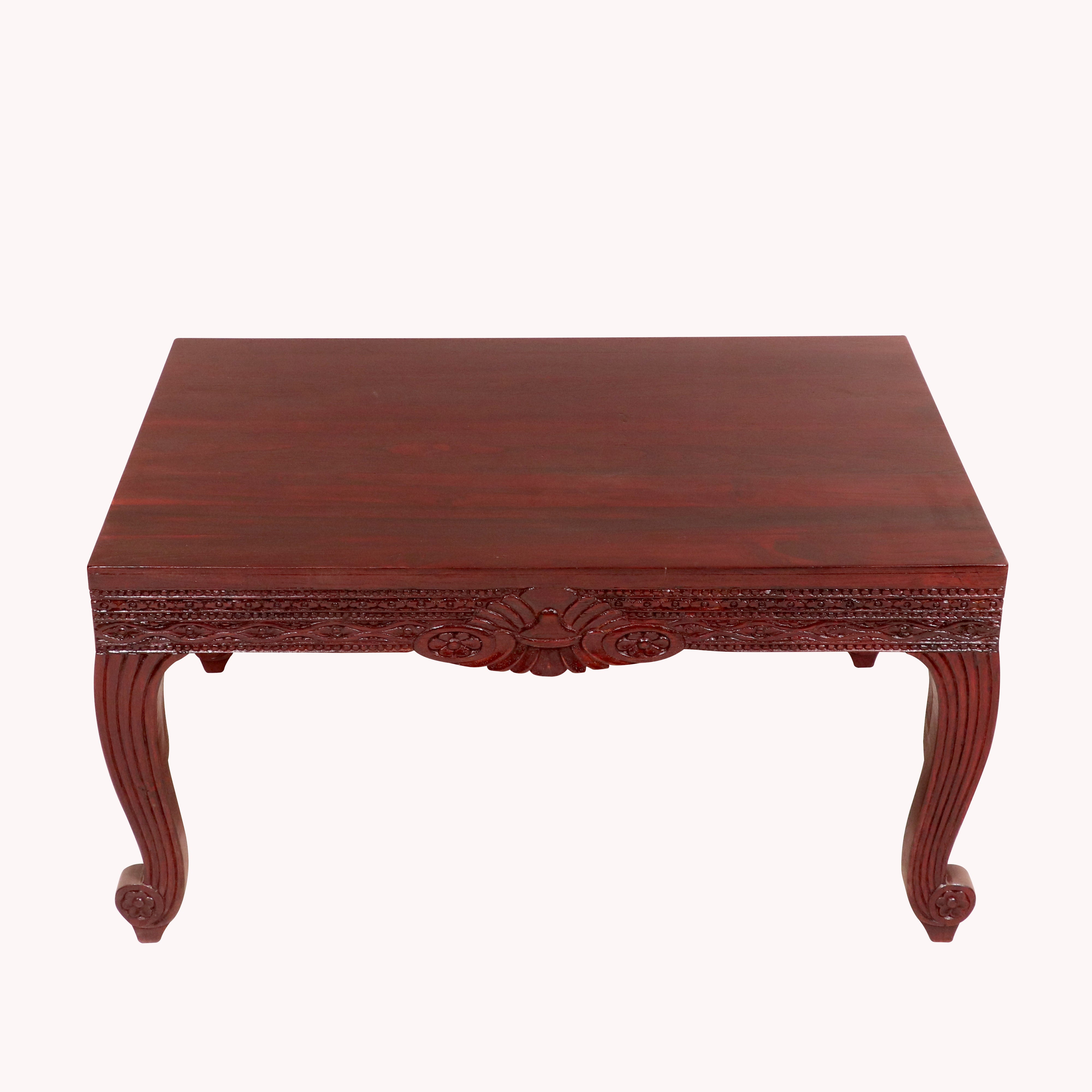 Wide Teak folk carved coffee Table Coffee Table