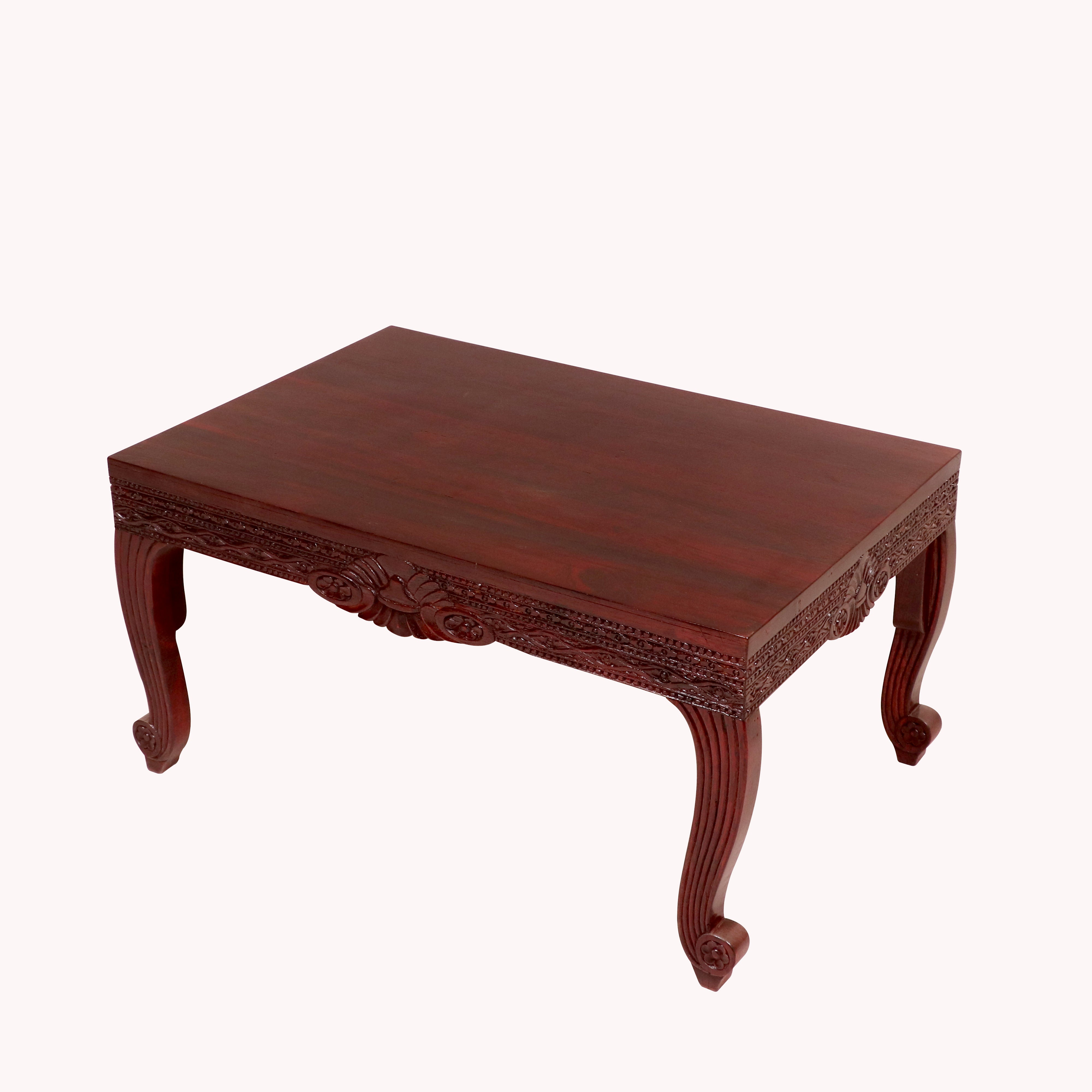 Wide Teak folk carved coffee Table Coffee Table