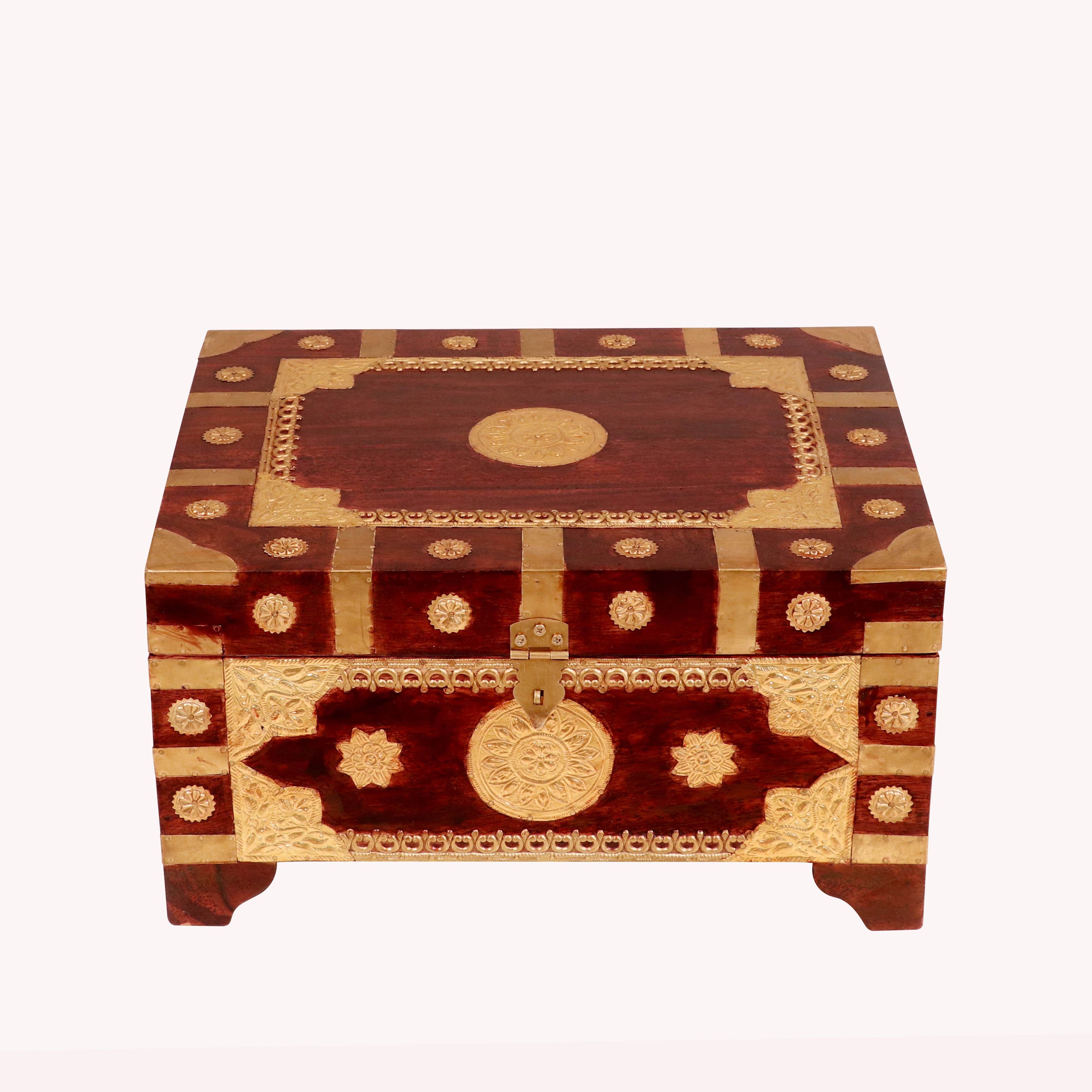 Solid Wood brass fitted sanduk wedding box Wooden Box