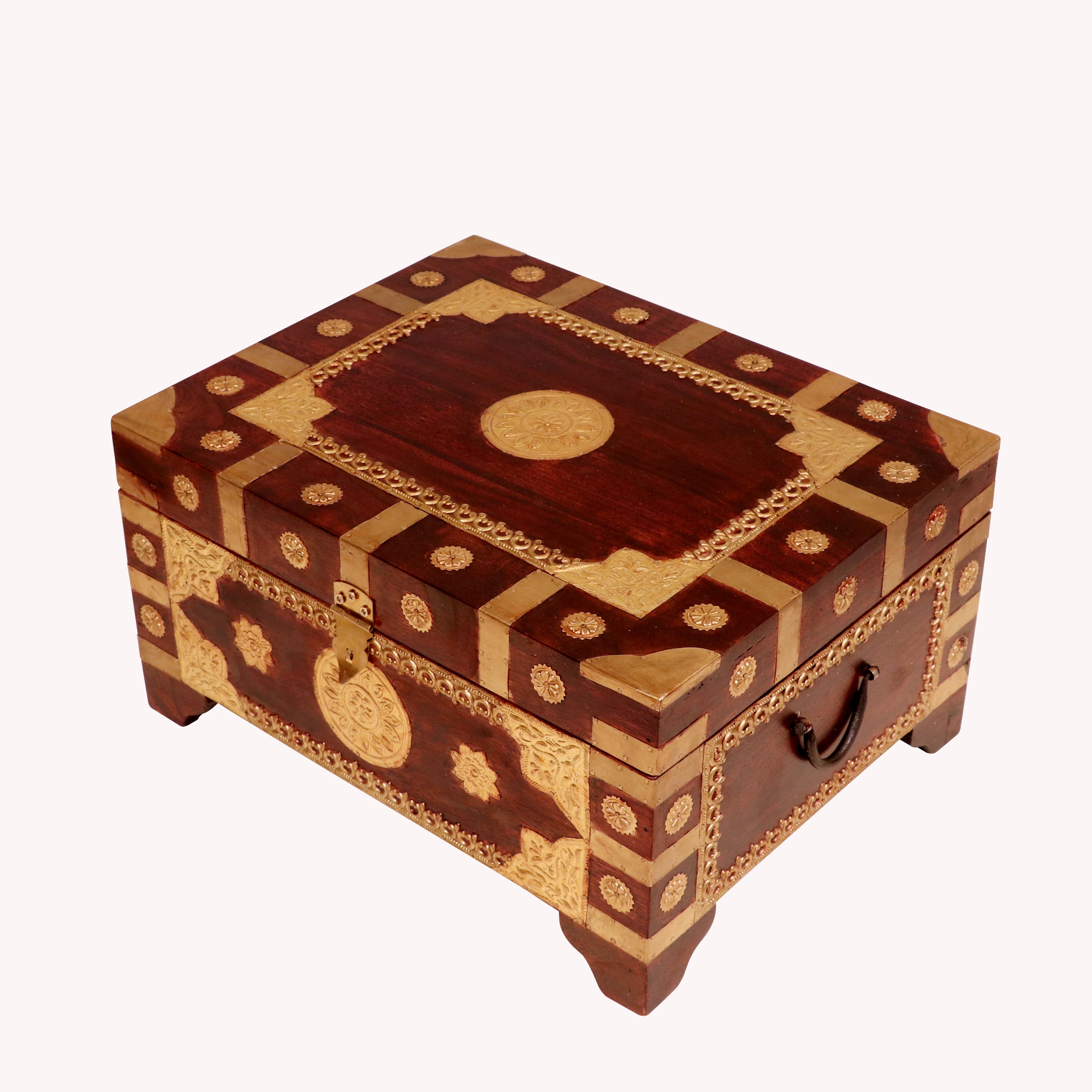 Solid Wood brass fitted sanduk wedding box Wooden Box