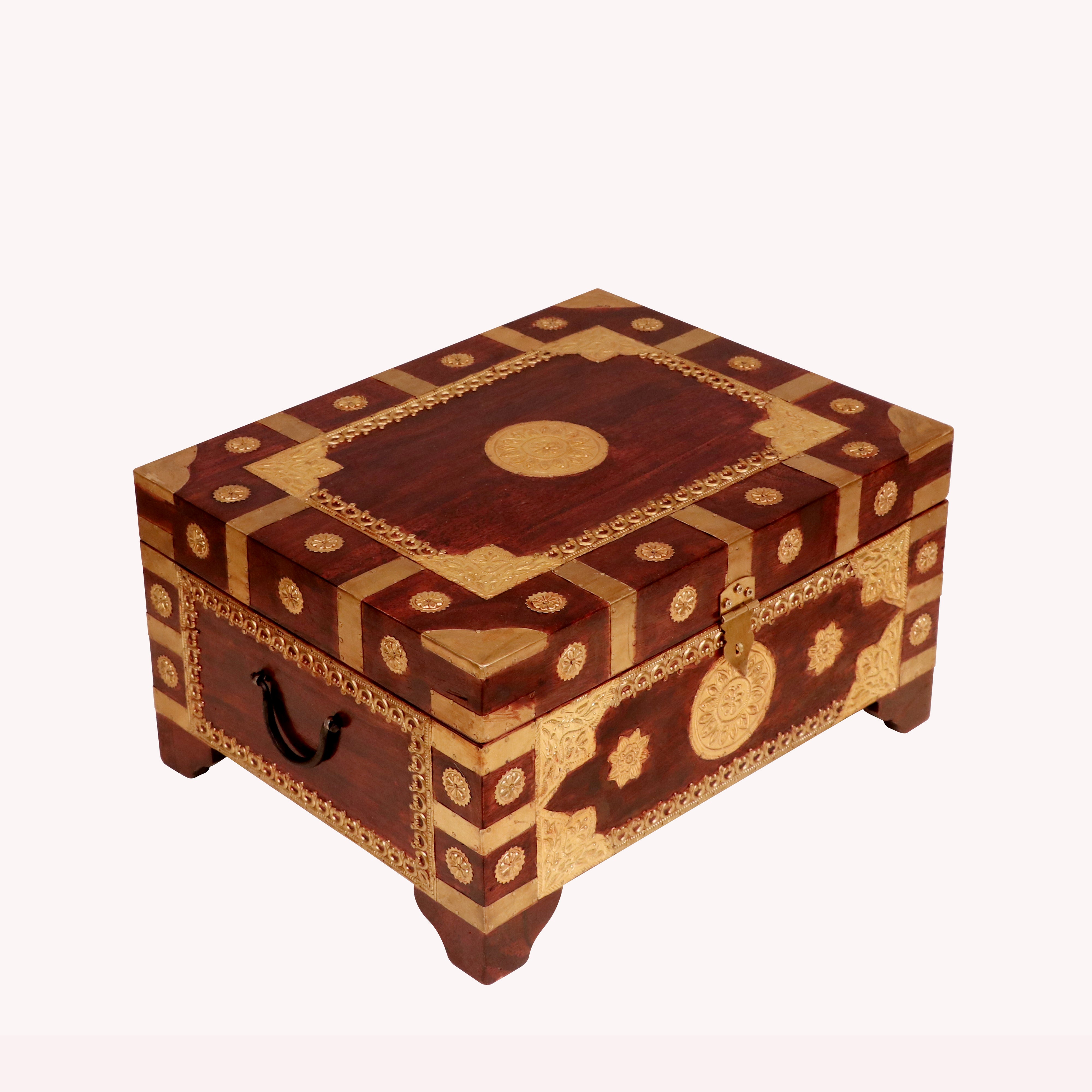 Solid Wood brass fitted sanduk wedding box Wooden Box