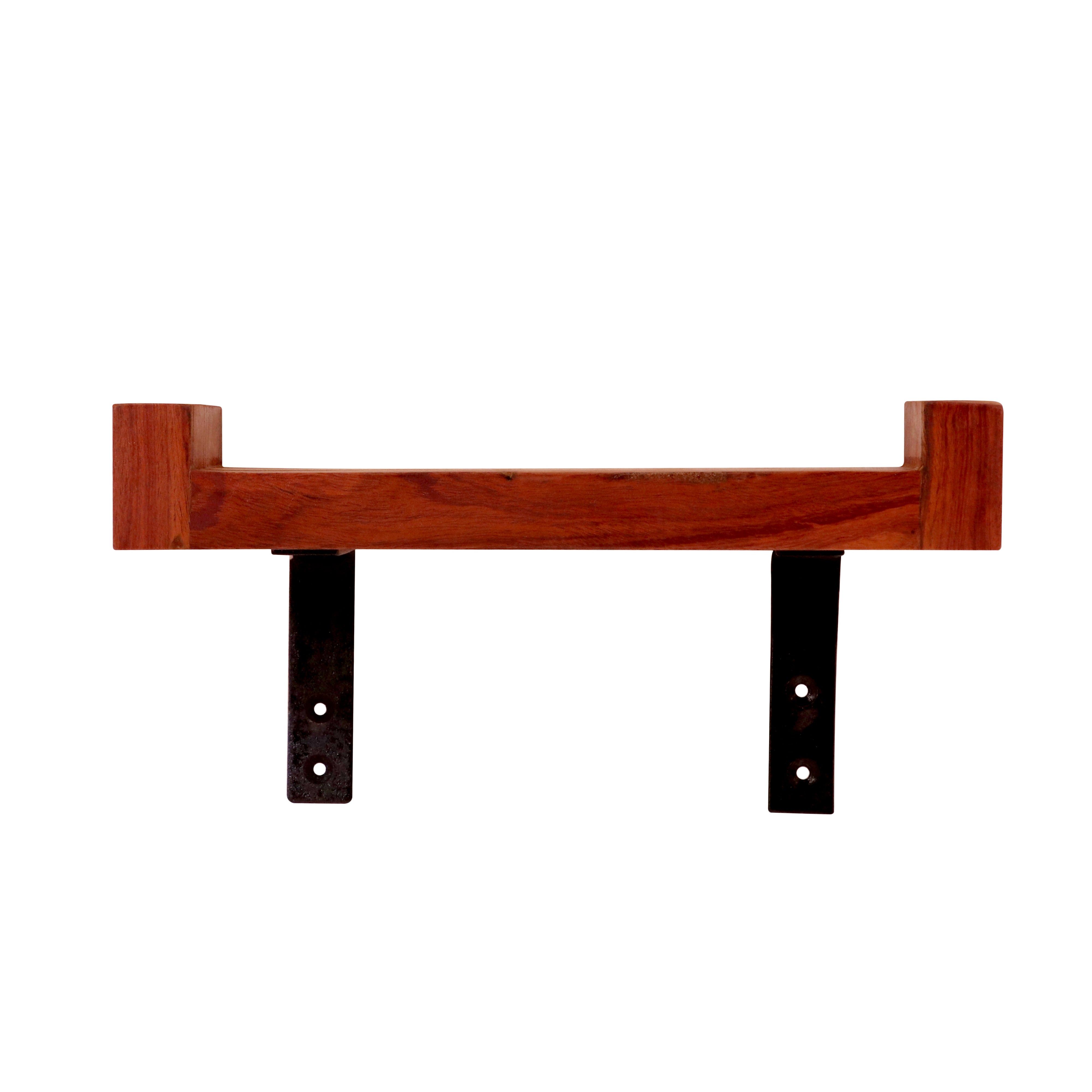 Wooden Wall Hanging With Iron Stand (Set of 2) Wall Rack