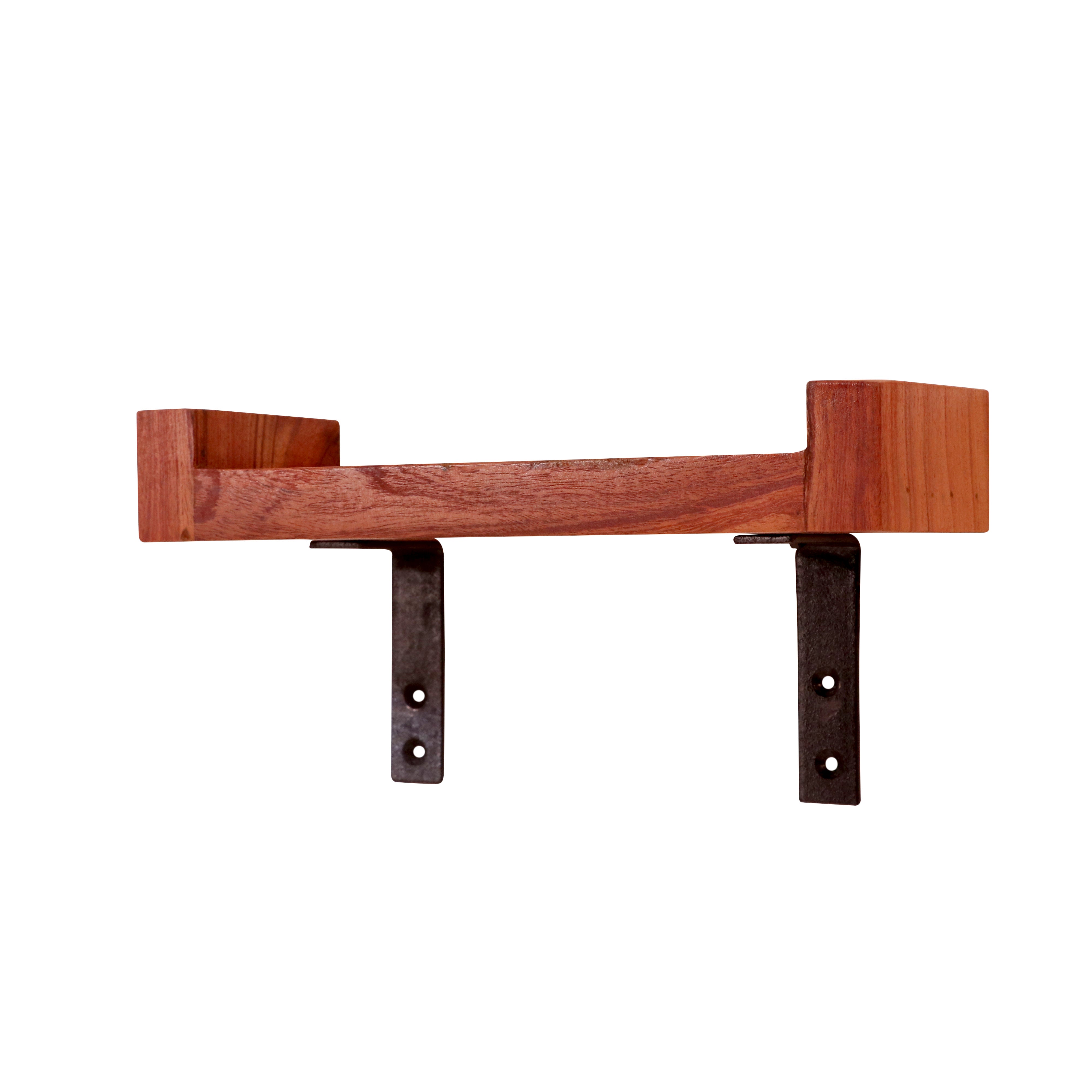 Wooden Wall Hanging With Iron Stand (Set of 2) Wall Rack