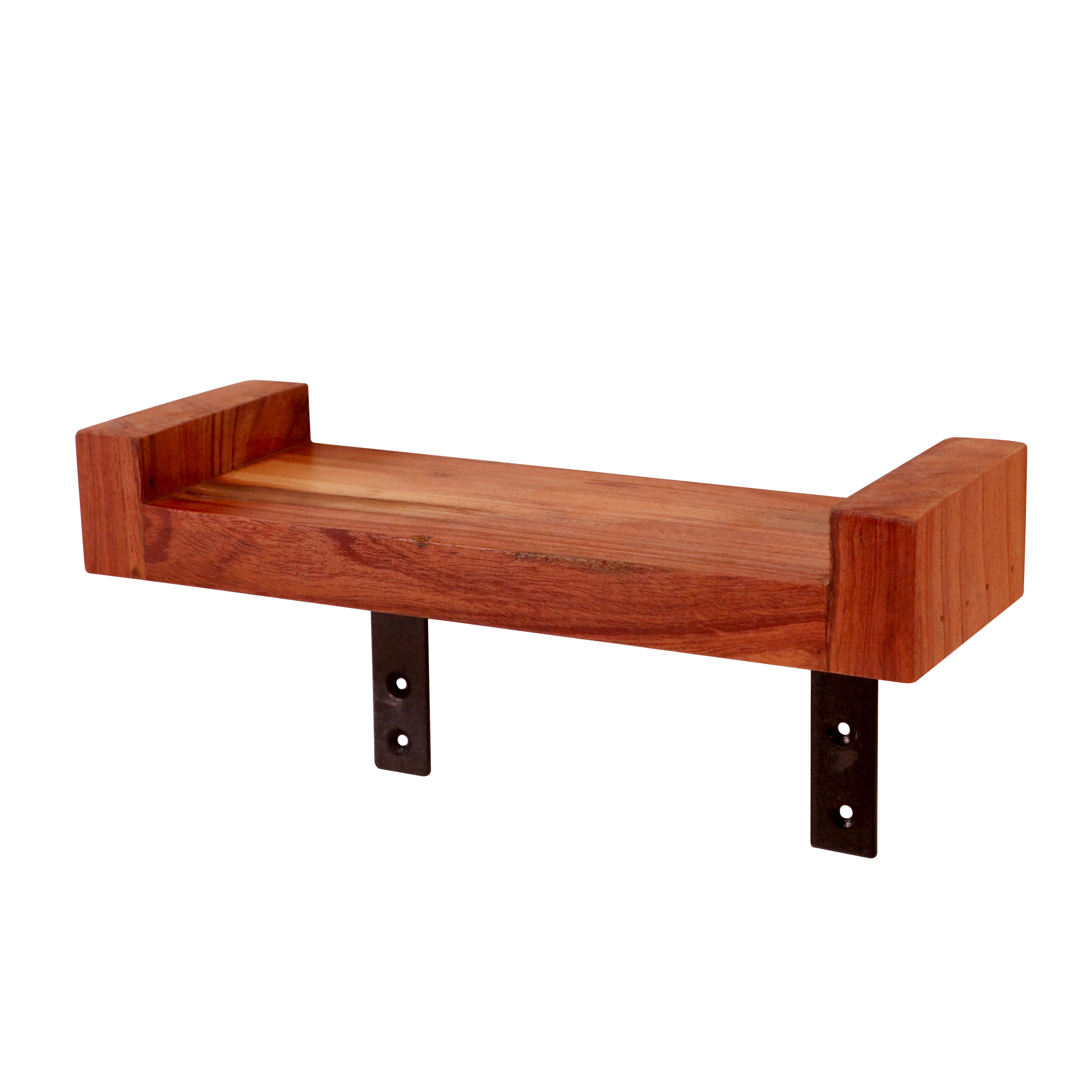 Wooden Wall Hanging With Iron Stand (Set of 2) Wall Rack