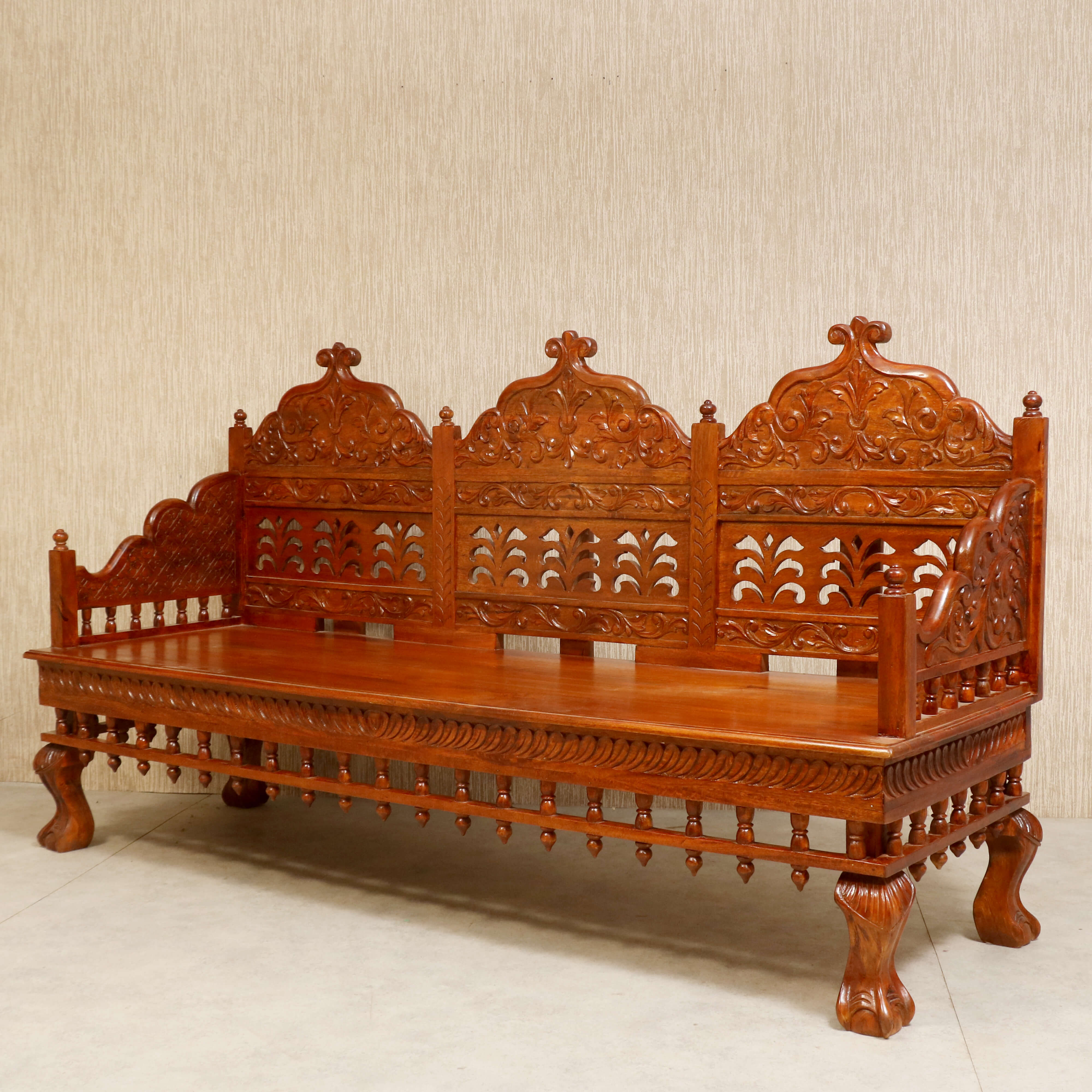 Vintage folk carved traditional Sofa Set with center table Sofa