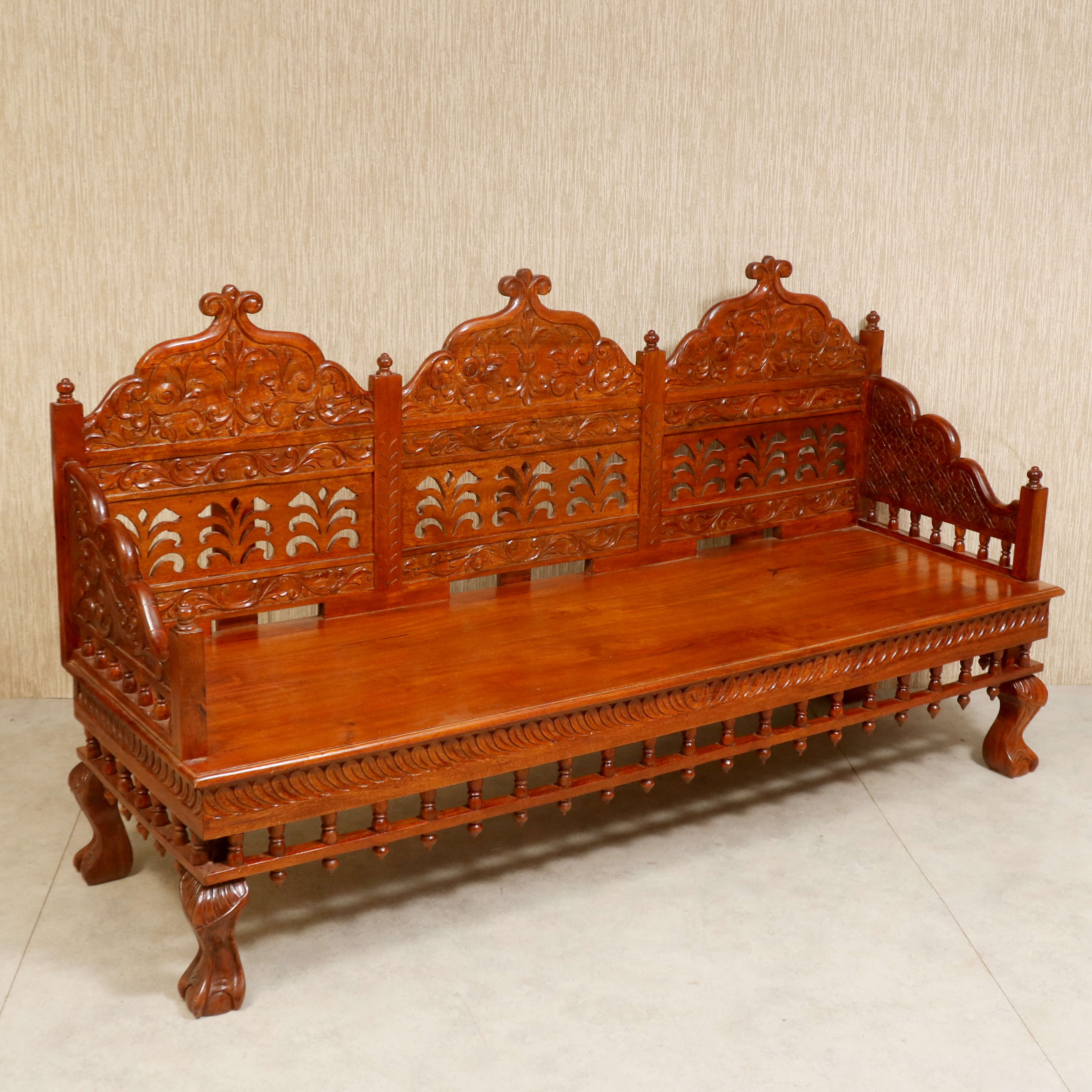 Vintage folk carved traditional Sofa Set with center table Sofa