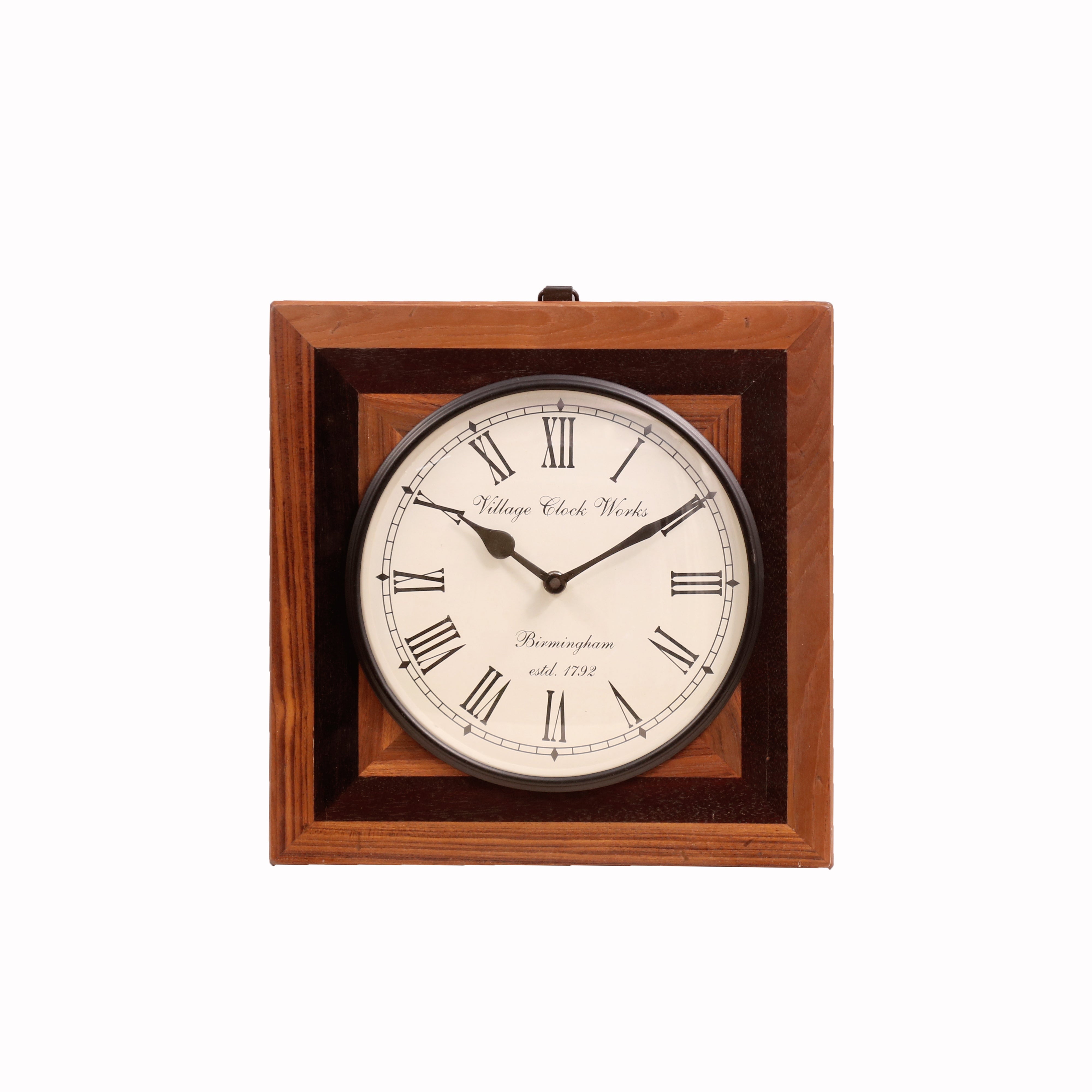 Max Square Handmade Wooden Double Border Wall Clock Clock