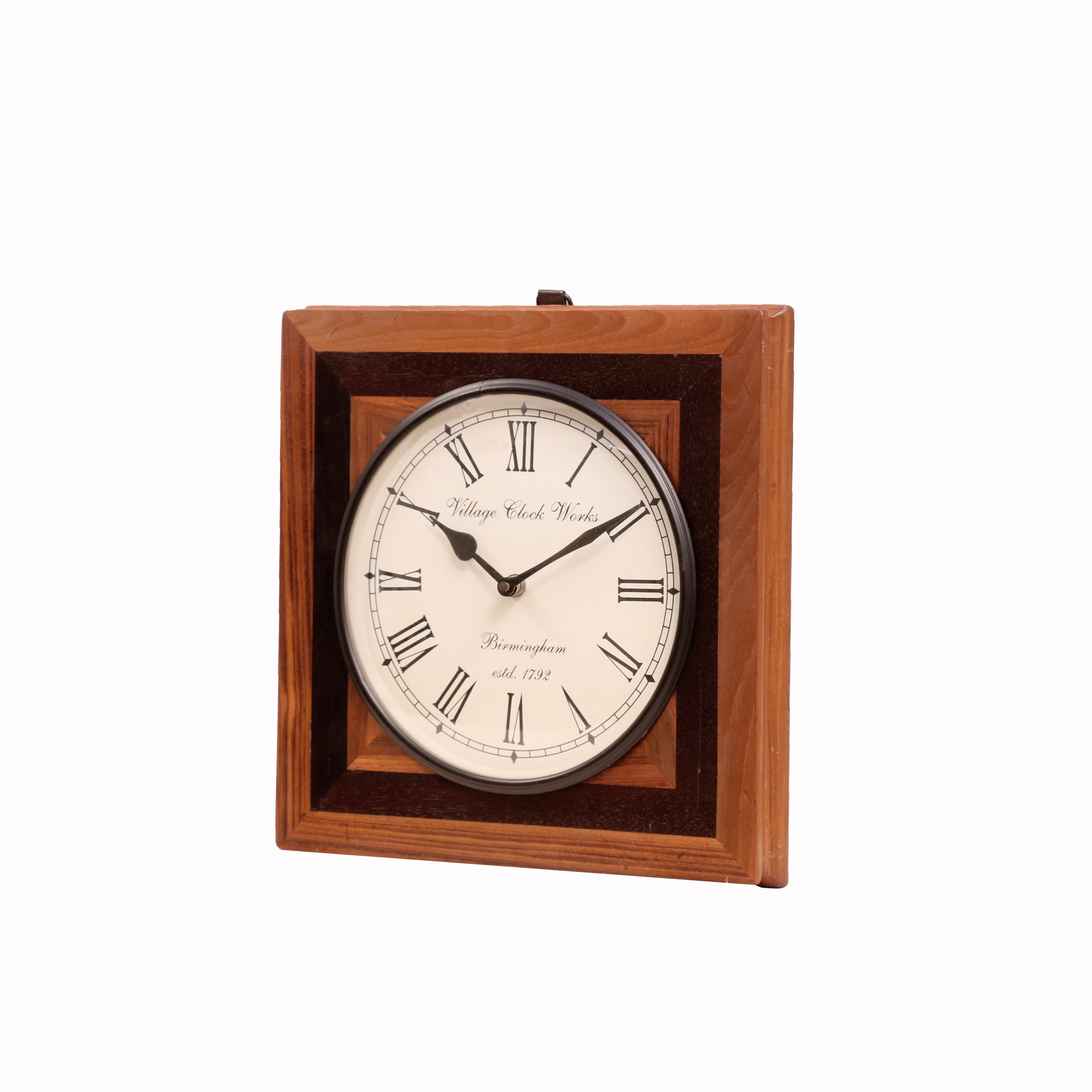 Max Square Handmade Wooden Double Border Wall Clock Clock