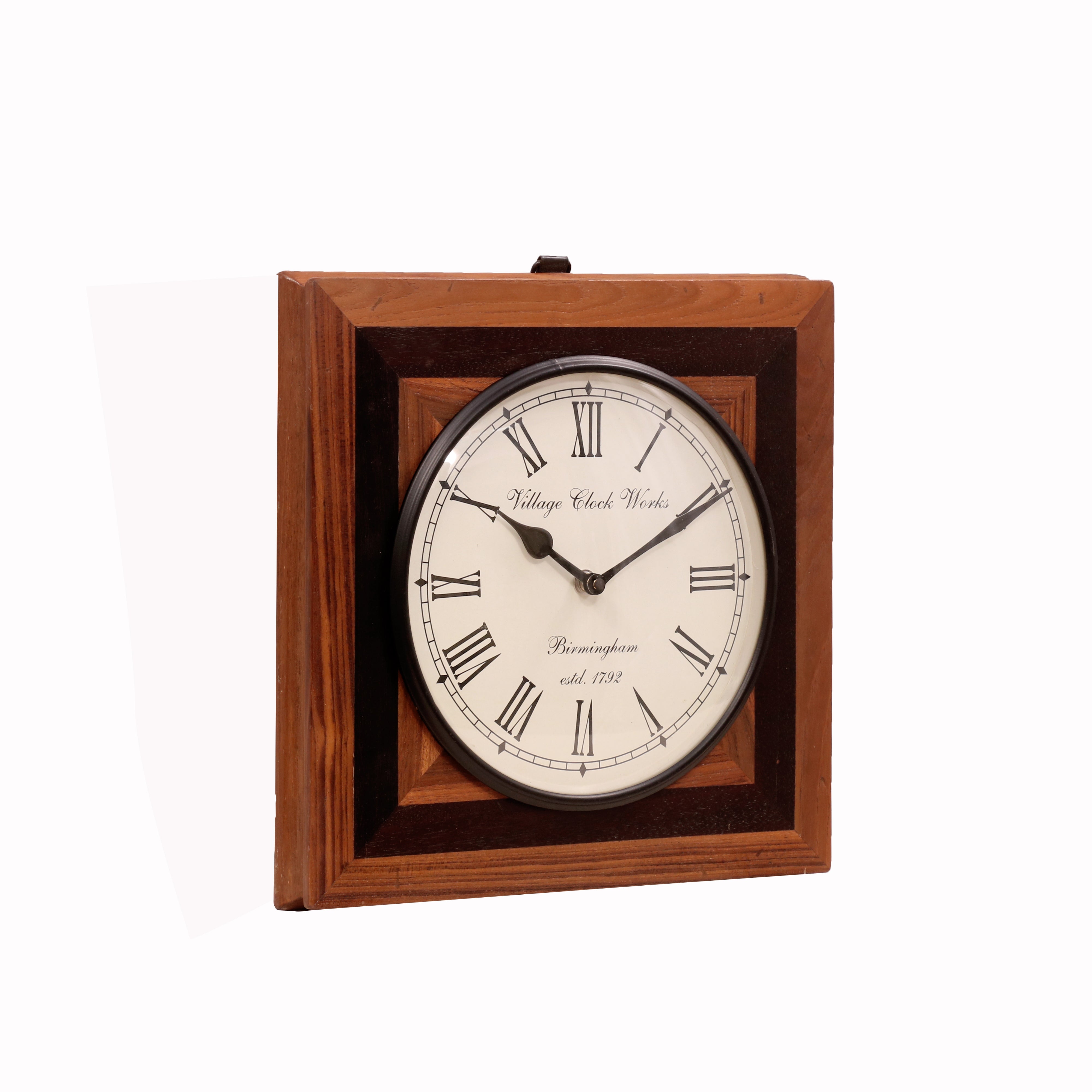 Max Square Handmade Wooden Double Border Wall Clock Clock