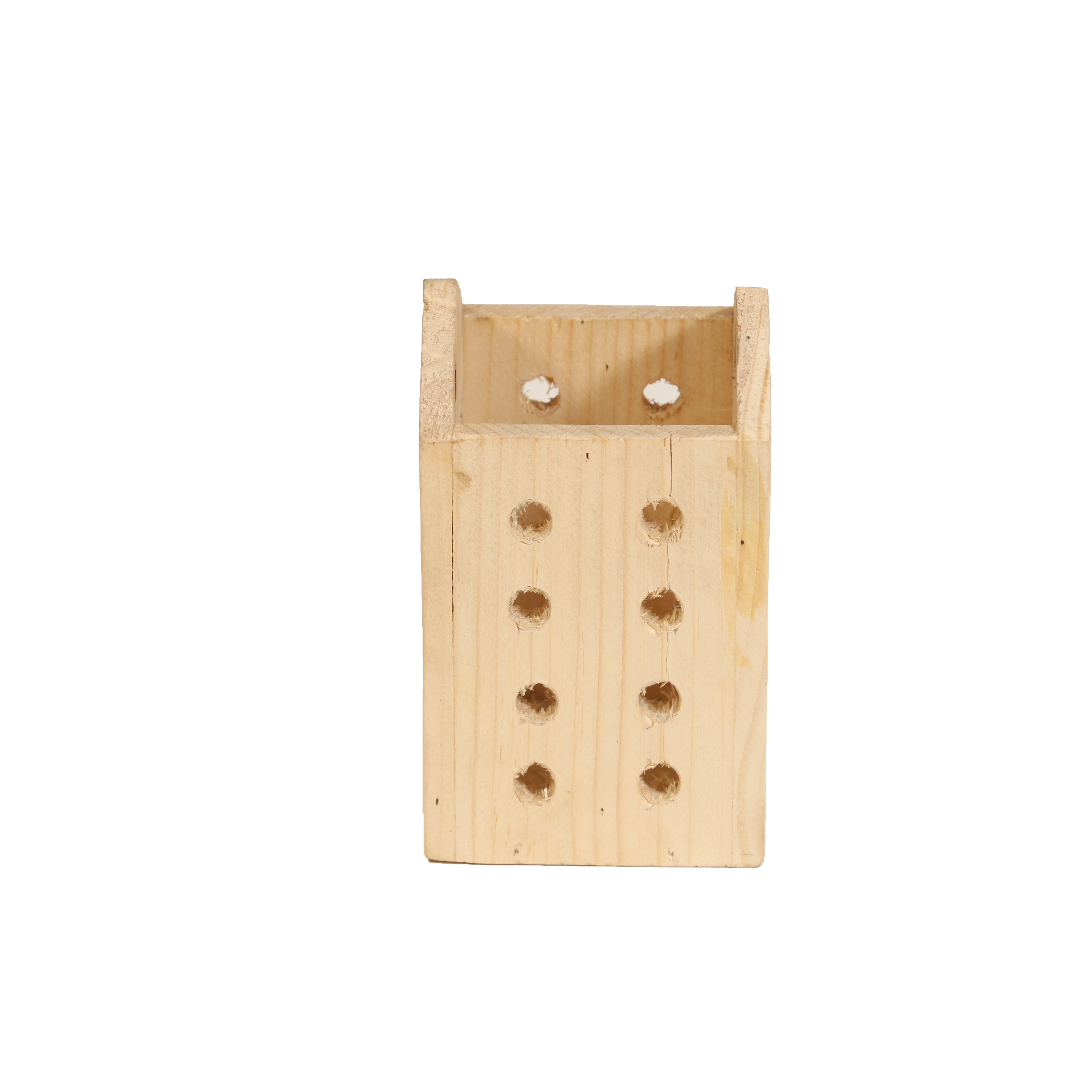 Pine Wood Pencil Stand Simple Desk Organizer