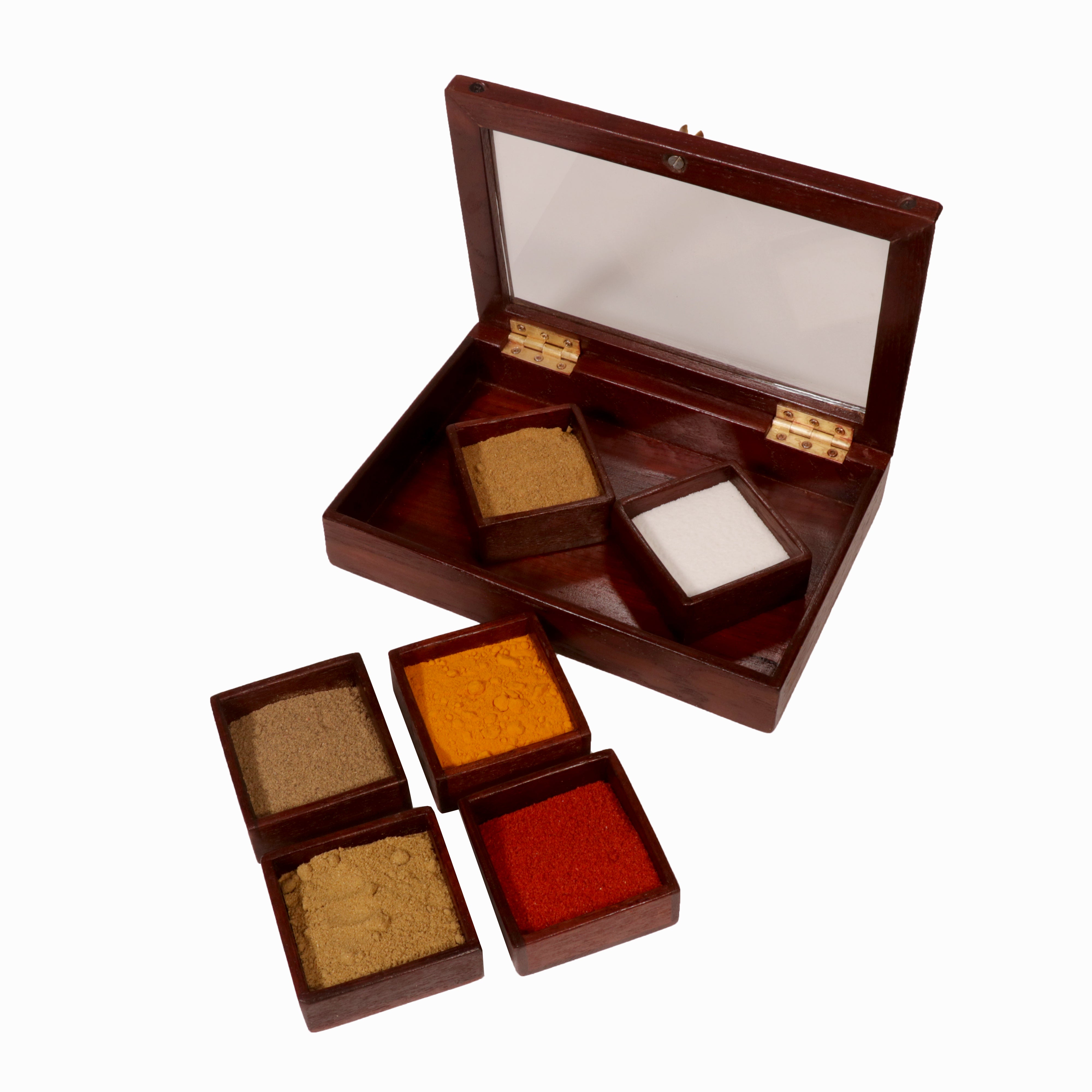 Solid Indian Teak wood Masala Box Wooden Box