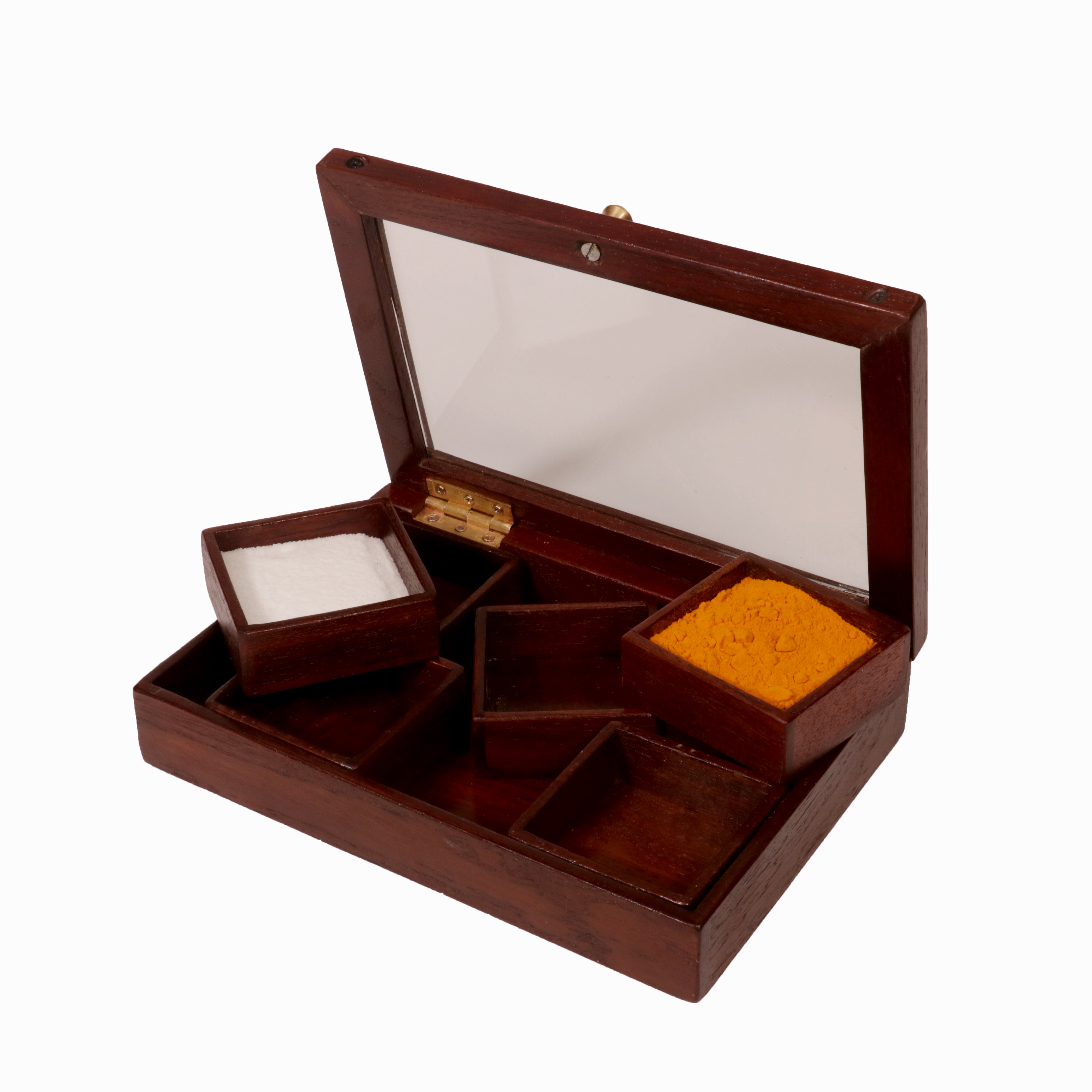 Solid Indian Teak wood Masala Box Wooden Box