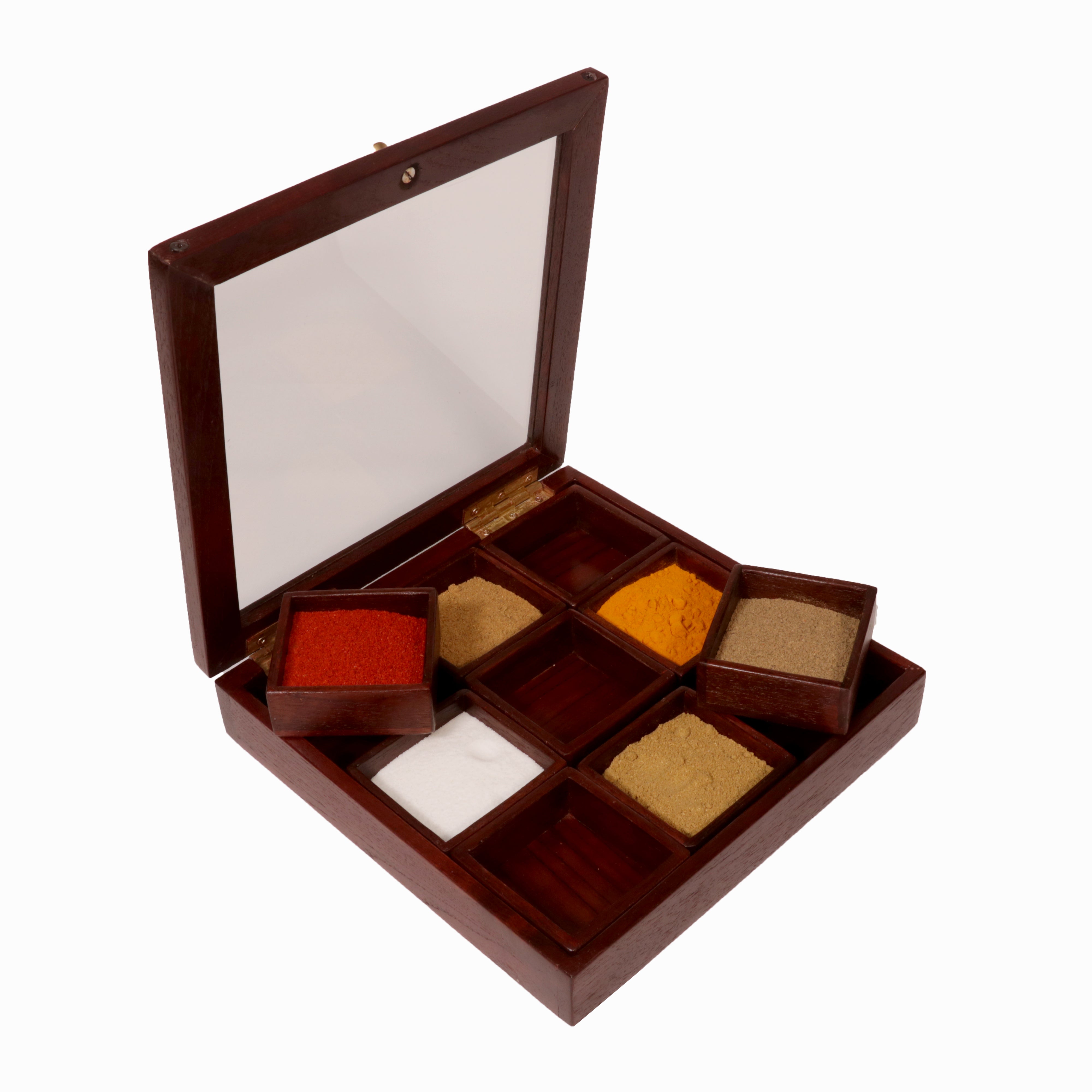 Solid Indian Teak wood Masala Box Wooden Box