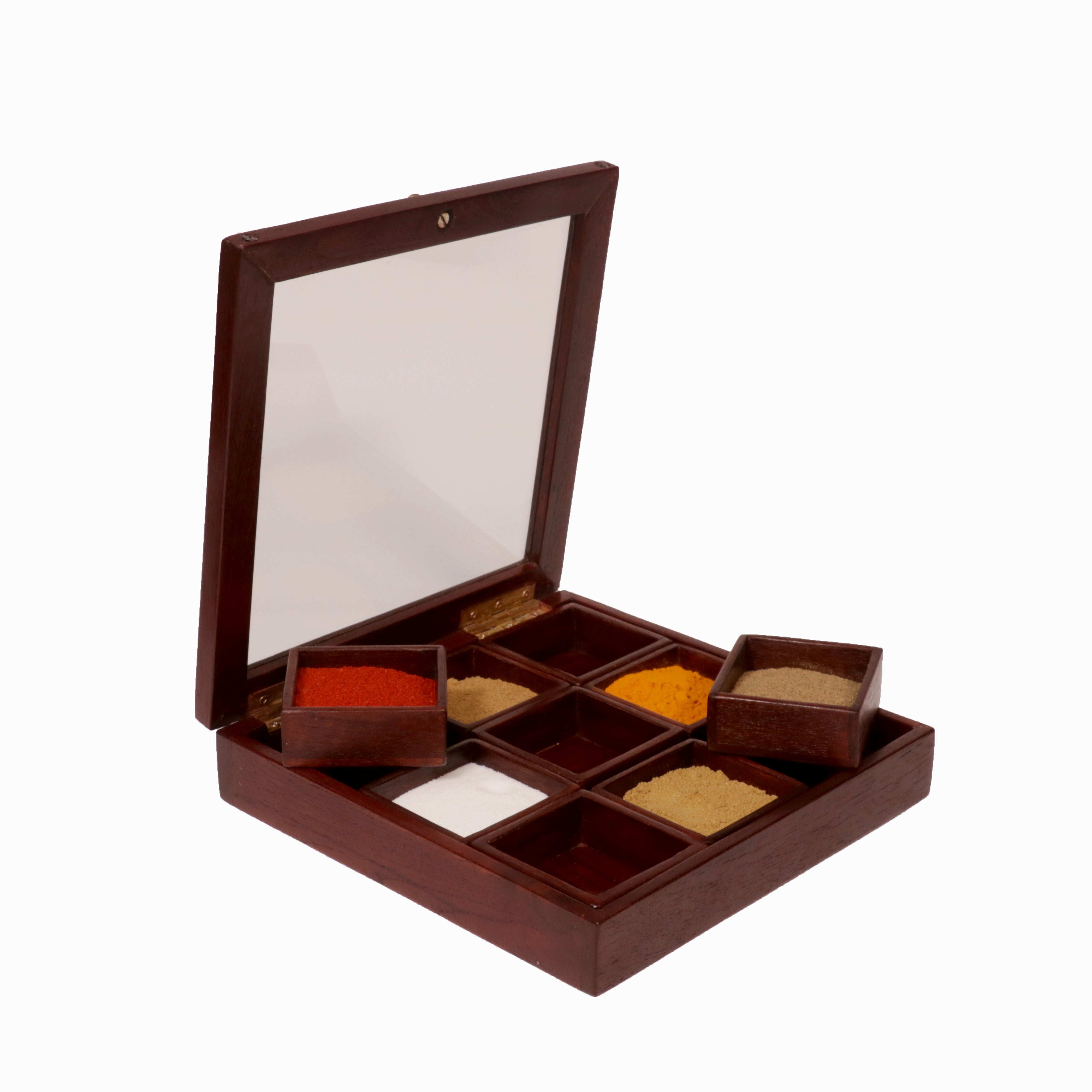 Solid Indian Teak wood Masala Box Wooden Box