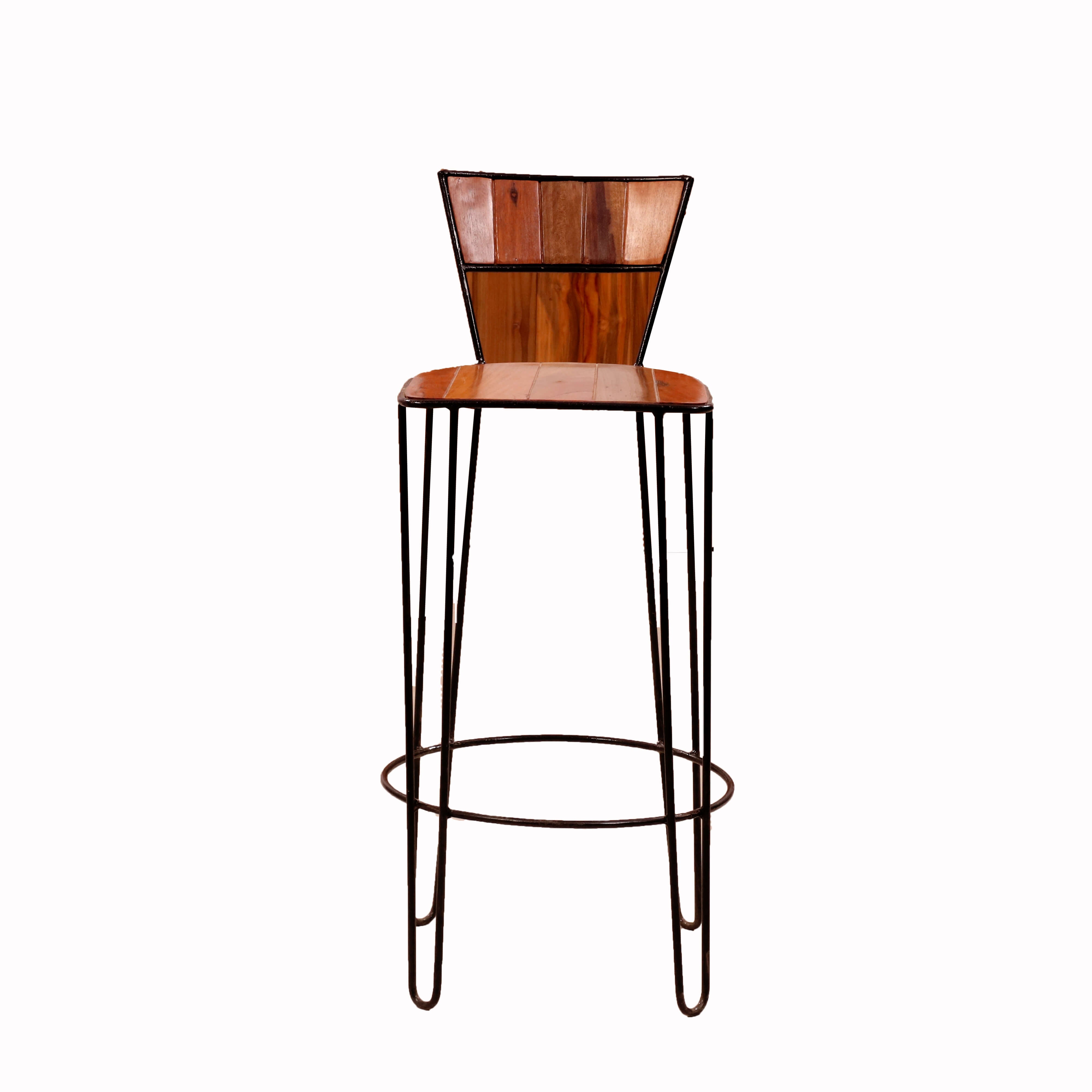 Quirky Iron Handmade Long Heighted Wooden Bar Chair Bar Chair