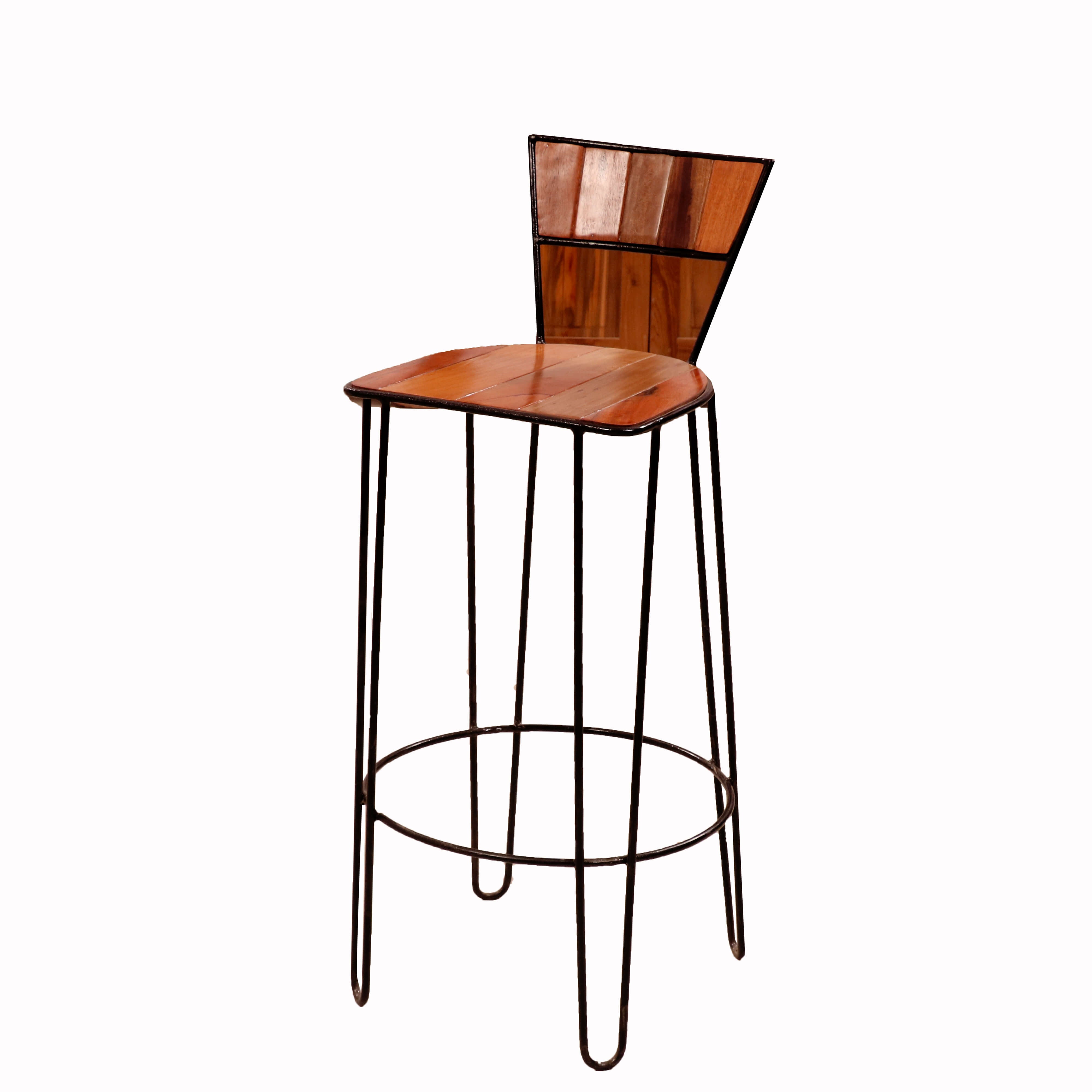 Quirky Iron Handmade Long Heighted Wooden Bar Chair Bar Chair