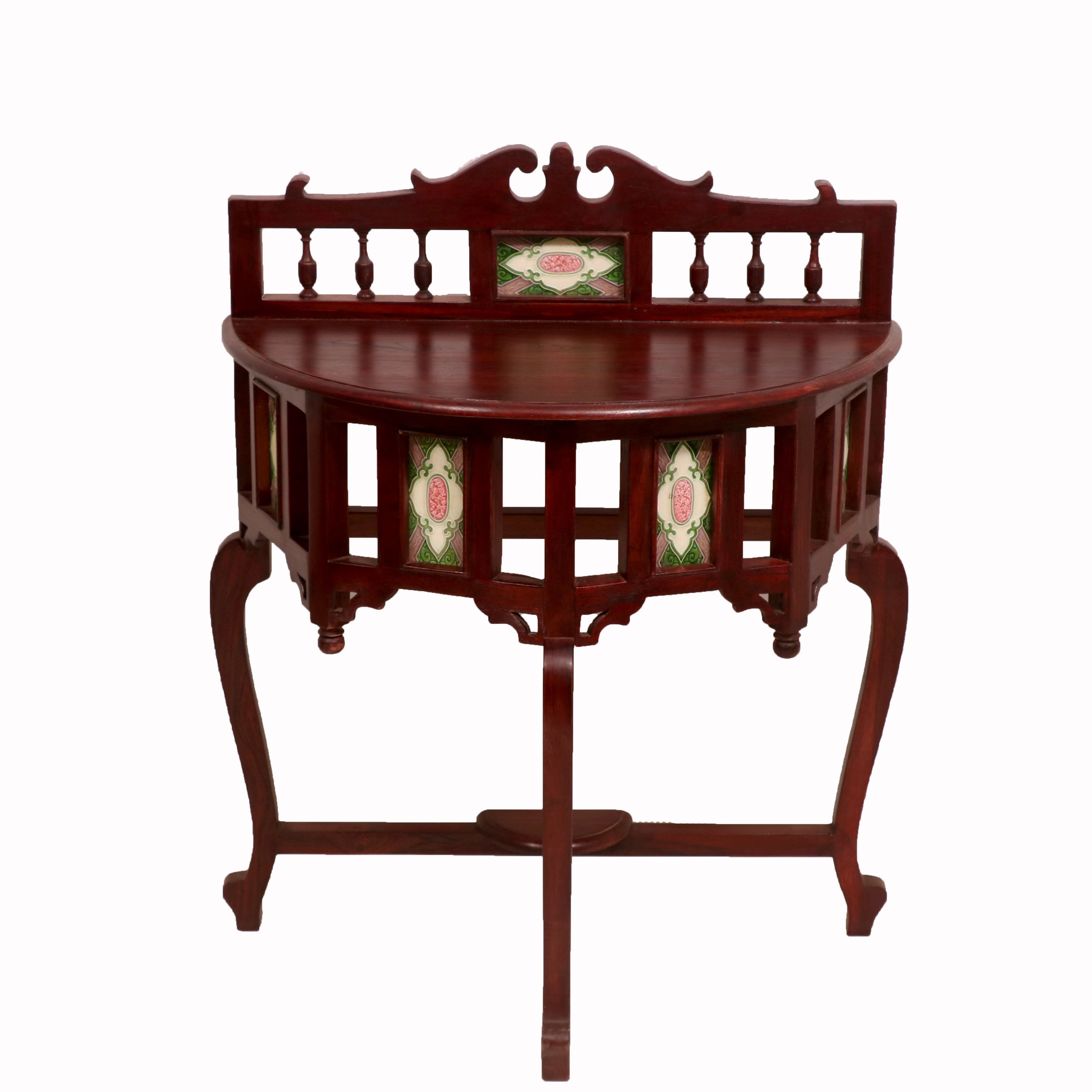 Colonial Style D Shaped Table Console Table